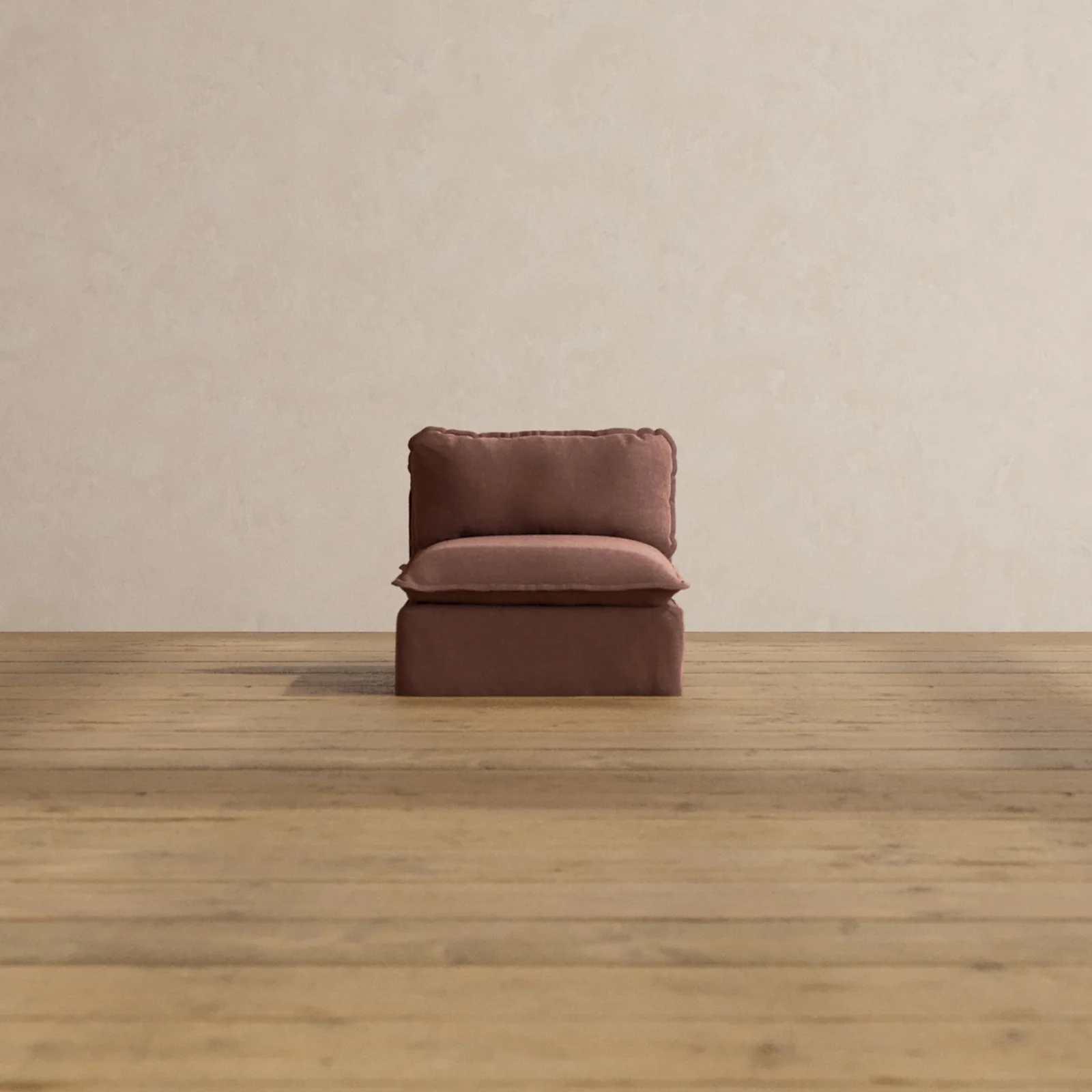 Modular Washable Armless Chair in Chestnut | Memorix+ Seat | Contour Pillow