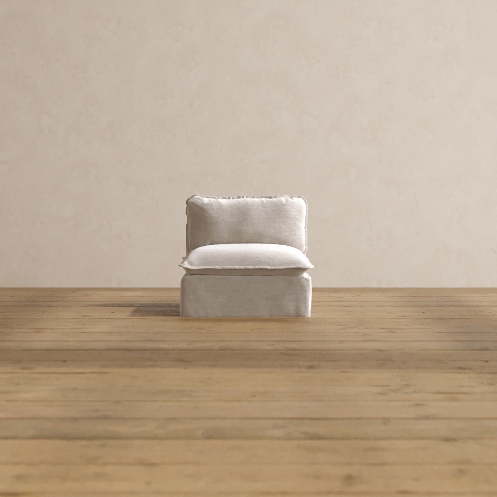 Modular Washable Armless Chair in Mist | Deluxe+ Seat | Cloud Pillow