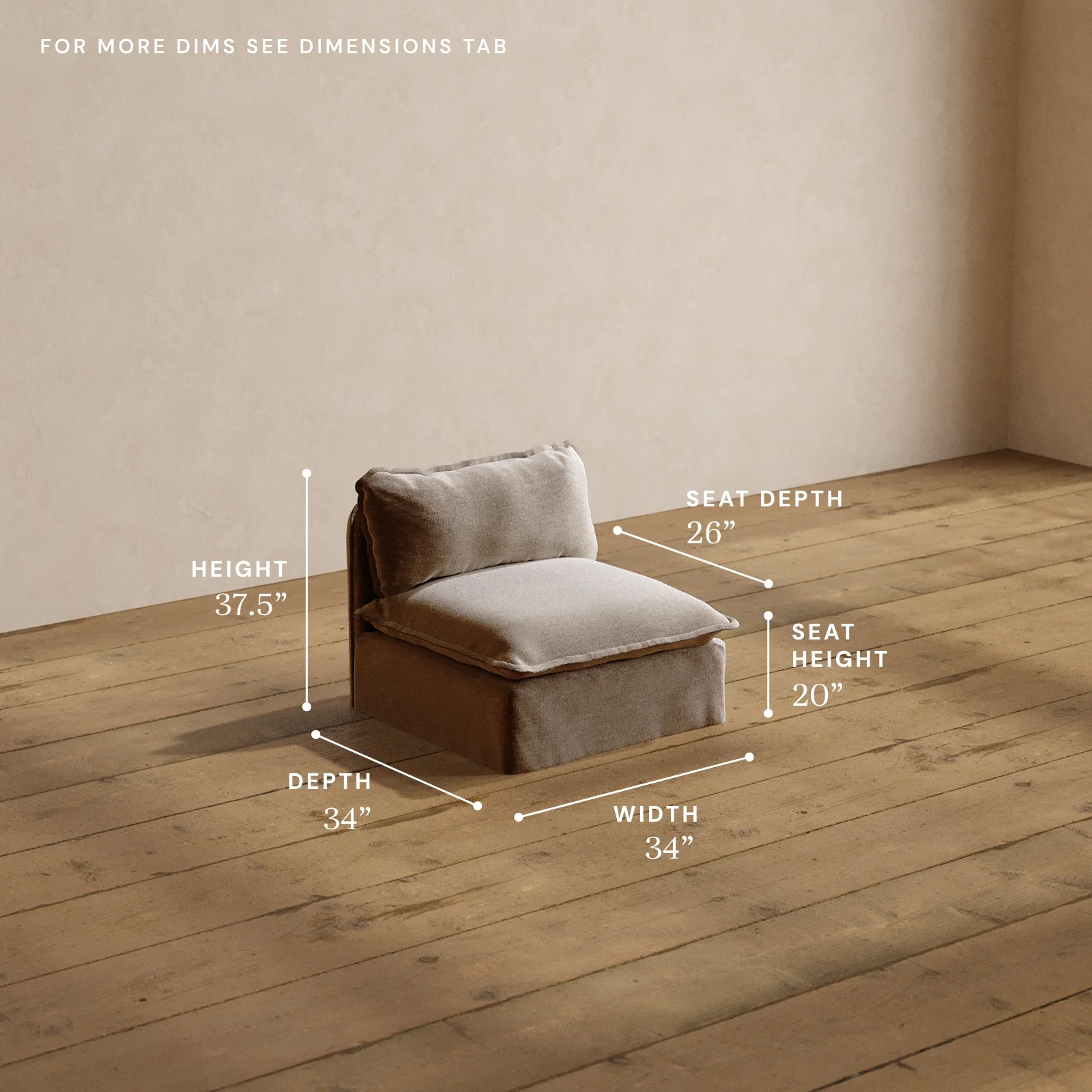 Modular Washable Armless Chair in Mist | Memorix+ Seat | Contour Pillow - Image 5
