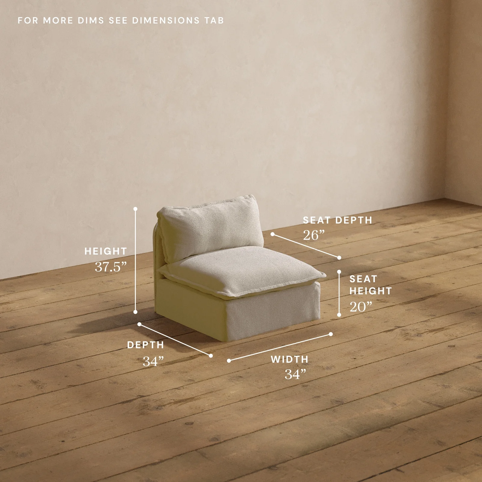 Modular Washable Armless Chair in Powder | Memorix+ Seat | Contour Pillow - Image 5