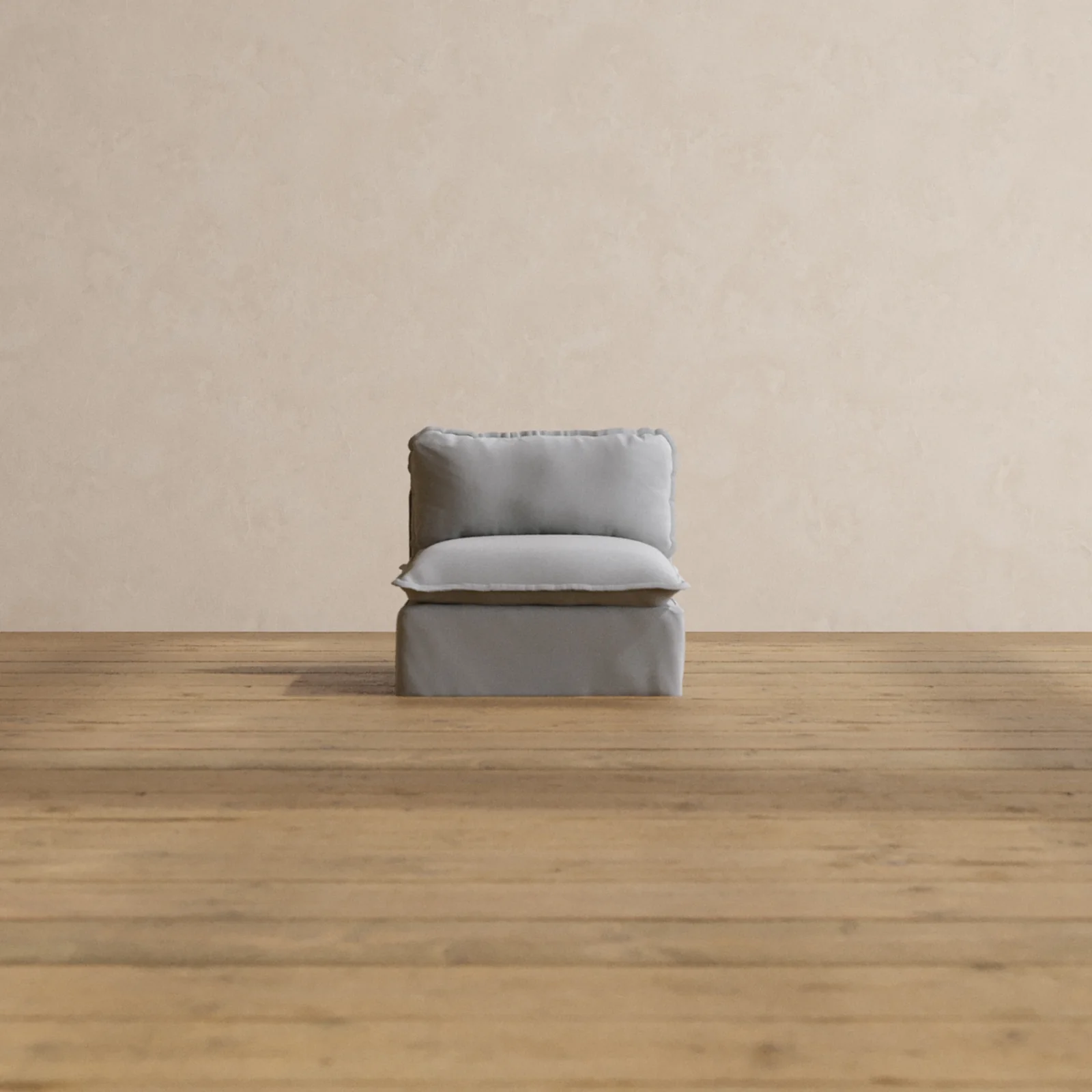 Modular Washable Armless Chair in Pumice | Memorix+ Seat | Contour Pillow