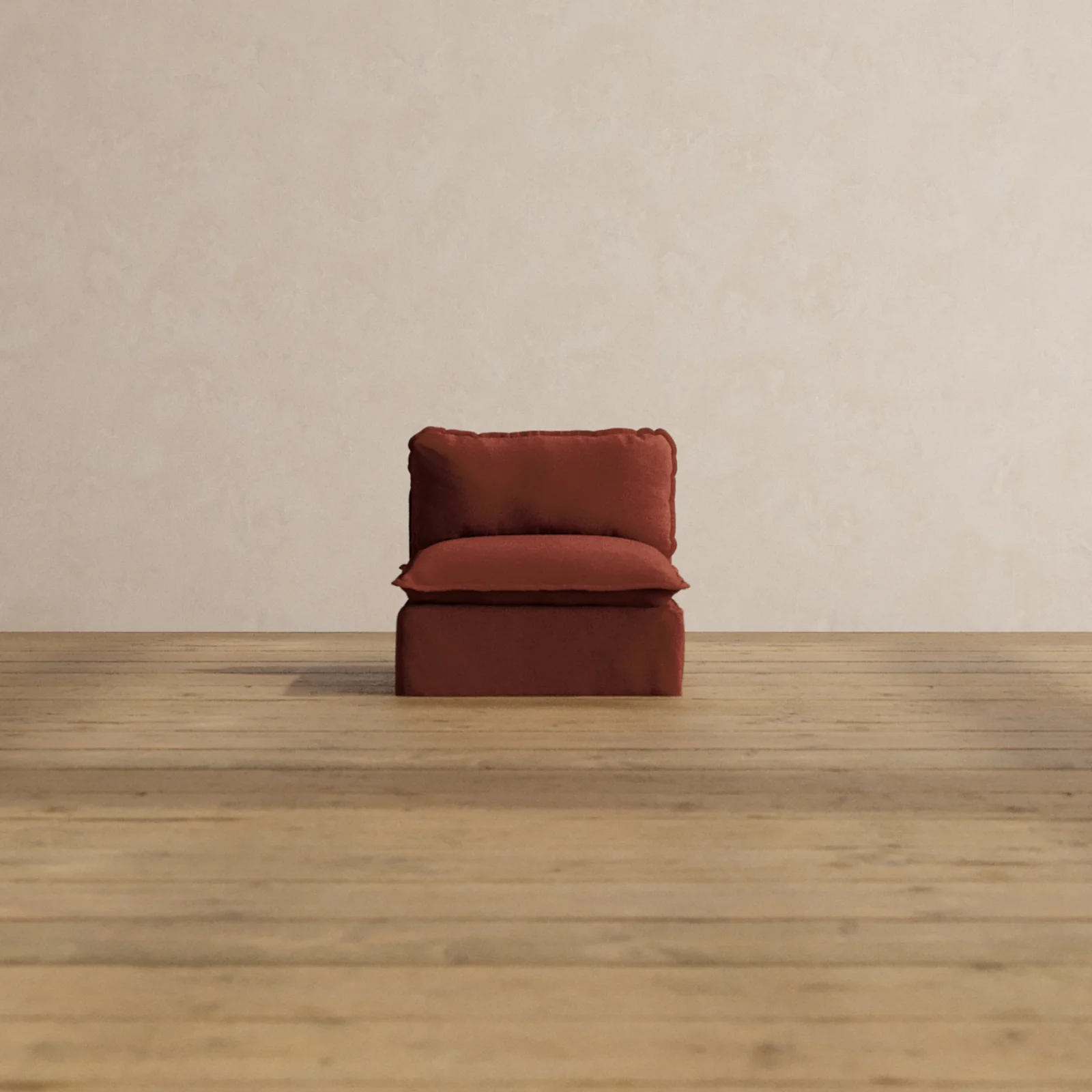 Modular Washable Armless Chair in Rust | Memorix+ Seat | Contour Pillow