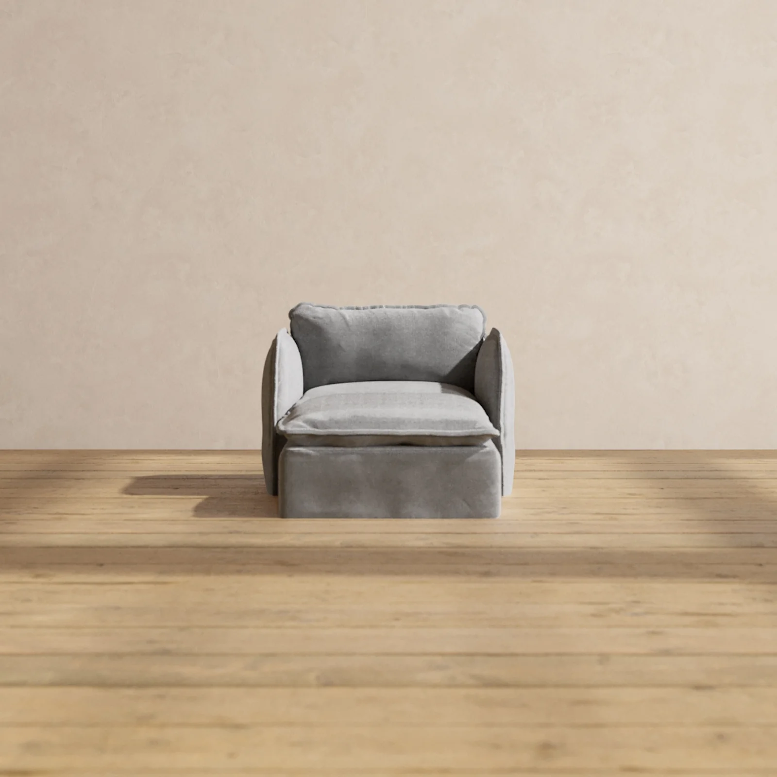 Modular Washable Chaise Armchair in Ash | Memorix+ Seat | Contour Pillow