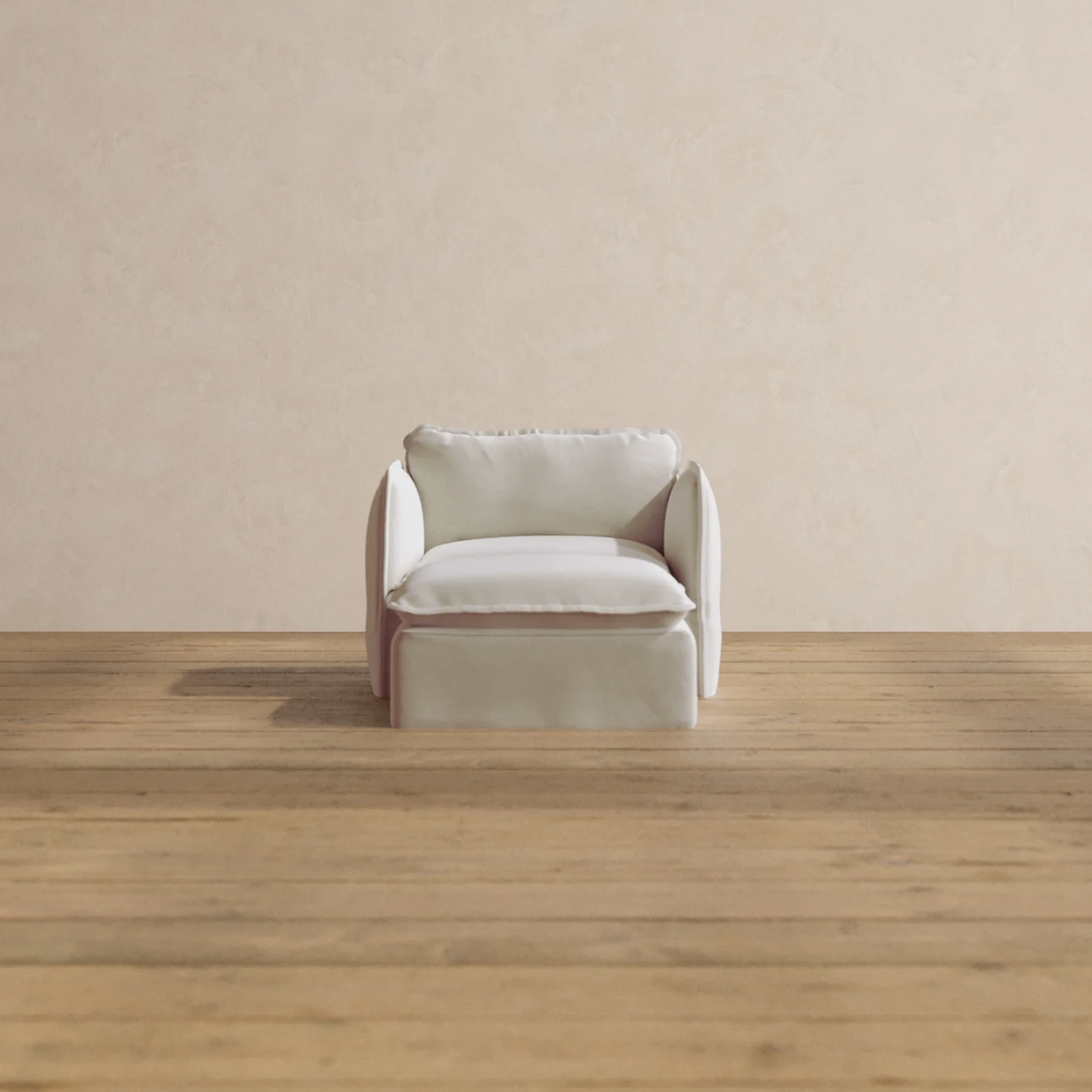 Modular Washable Chaise Armchair in Coco | Deluxe+ Seat | Cloud Pillow