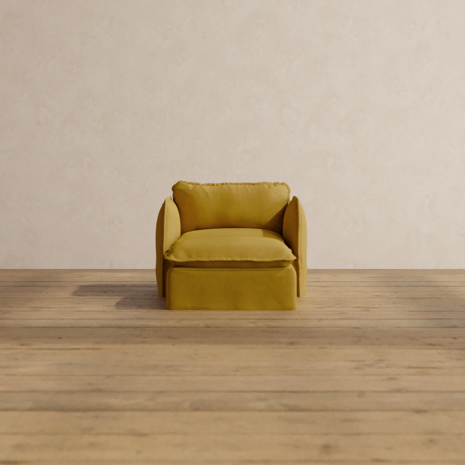 Modular Washable Chaise Armchair in Kiiro | Deluxe+ Seat | Cloud Pillow