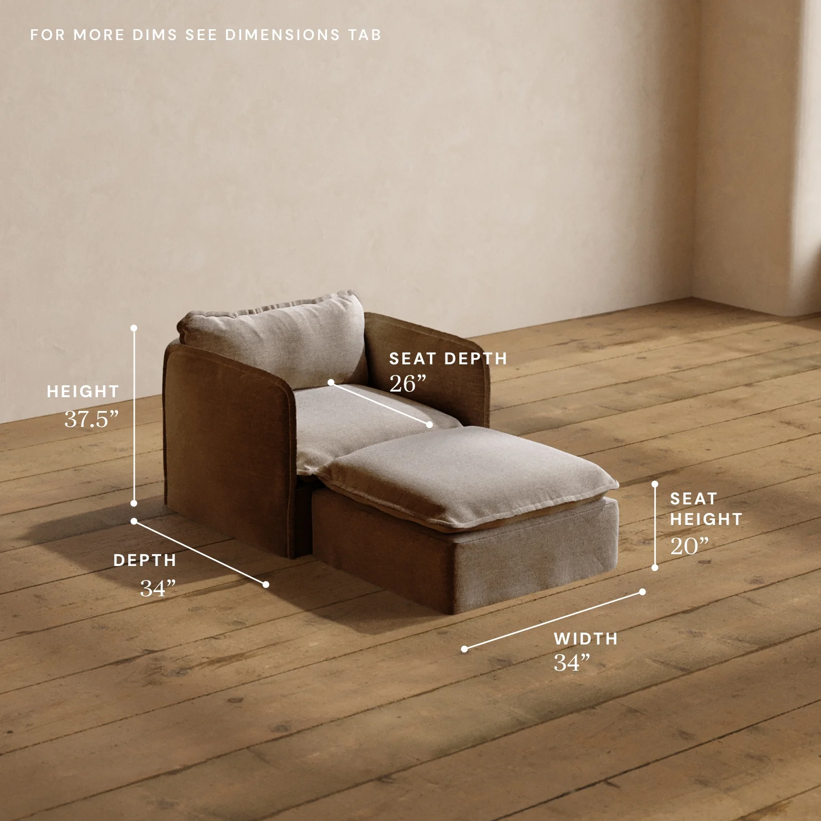 Modular Washable Chaise Armchair in Mist | Memorix+ Seat | Contour Pillow - Image 5
