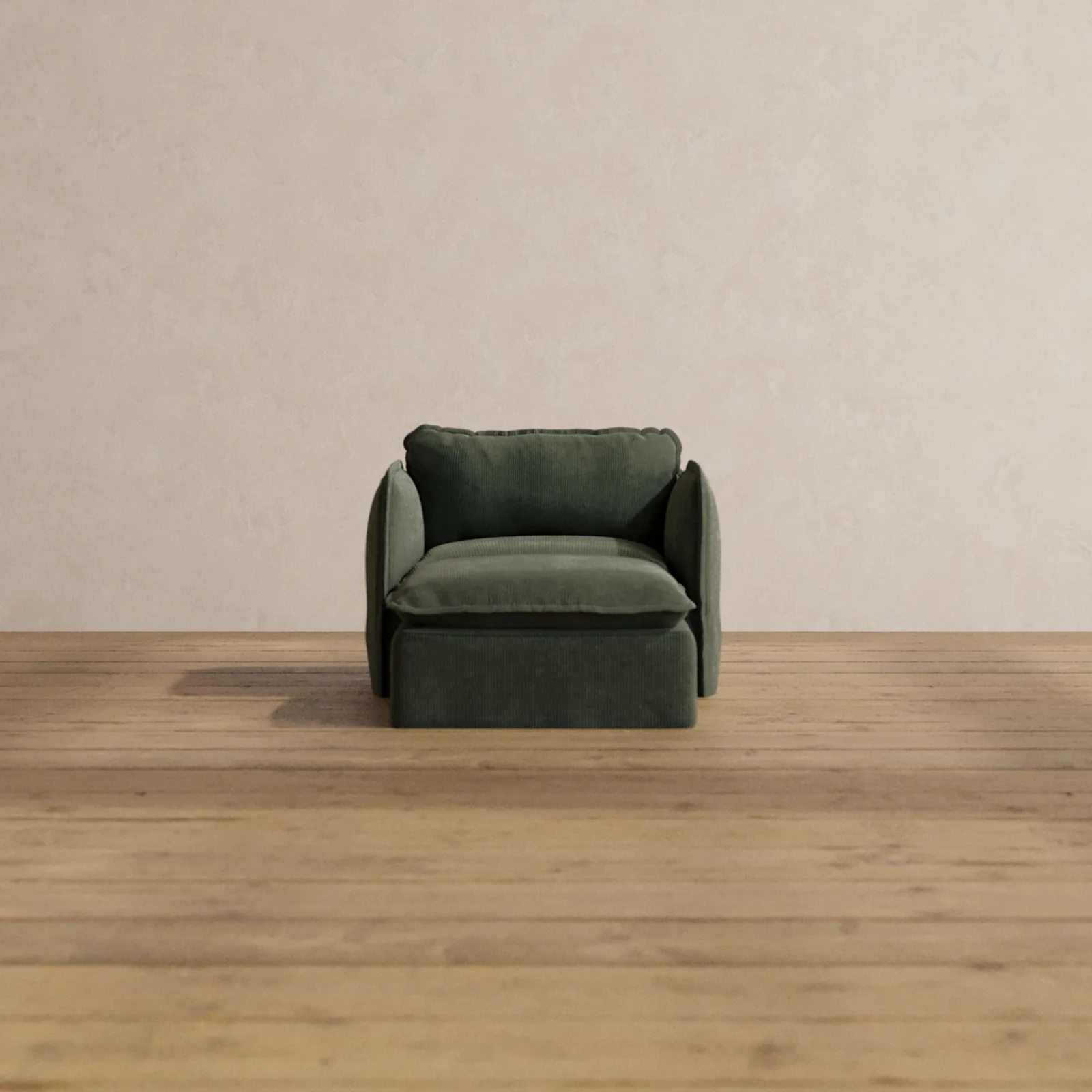 Modular Washable Chaise Armchair in Olivine | Deluxe+ Seat | Cloud Pillow