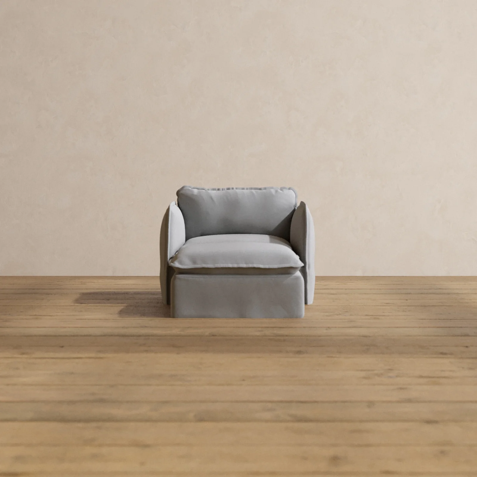 Modular Washable Chaise Armchair in Pumice | Deluxe+ Seat | Cloud Pillow
