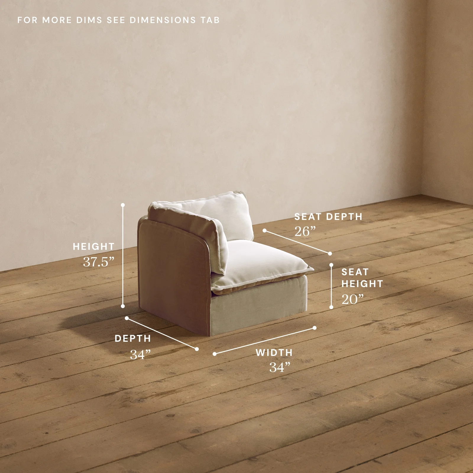 Modular Washable Corner Chair in Coco | Memorix+ Seat | Contour Pillow - Image 5