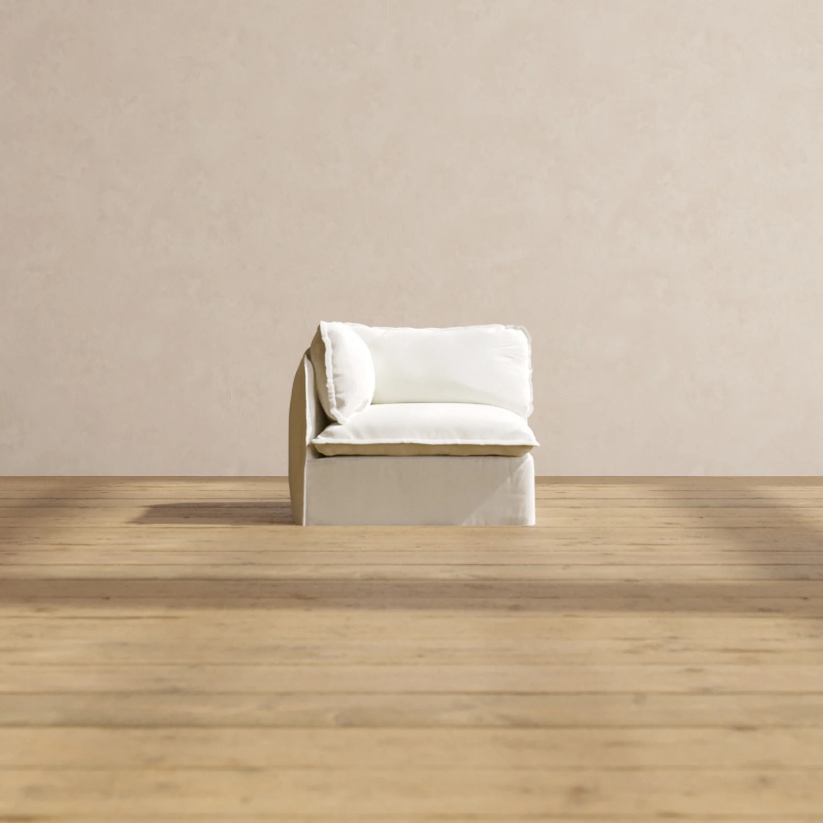 Modular Washable Corner Chair in Eggshell | Memorix+ Seat | Contour Pillow