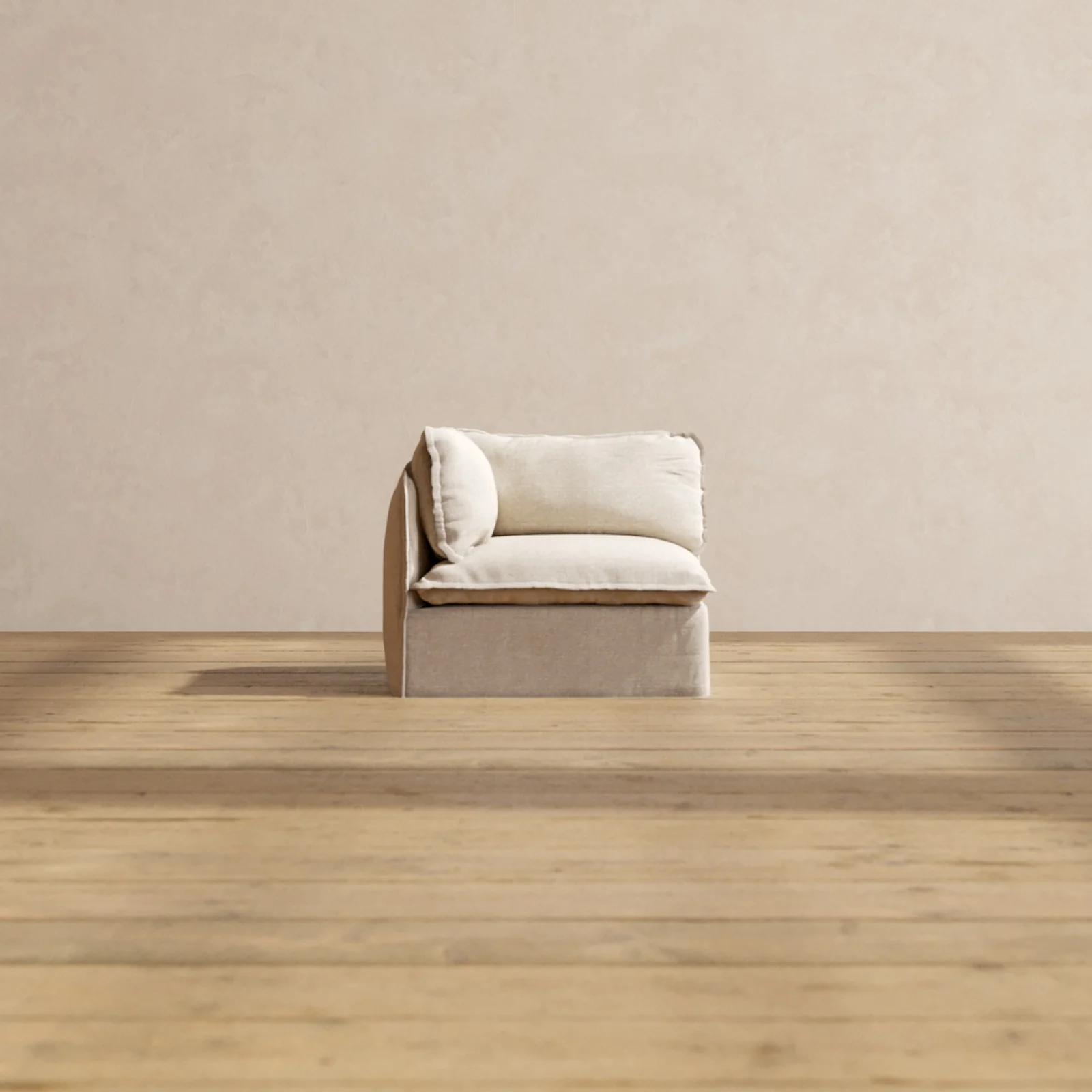Modular Washable Corner Chair in Oat | Deluxe+ Seat | Cloud Pillow