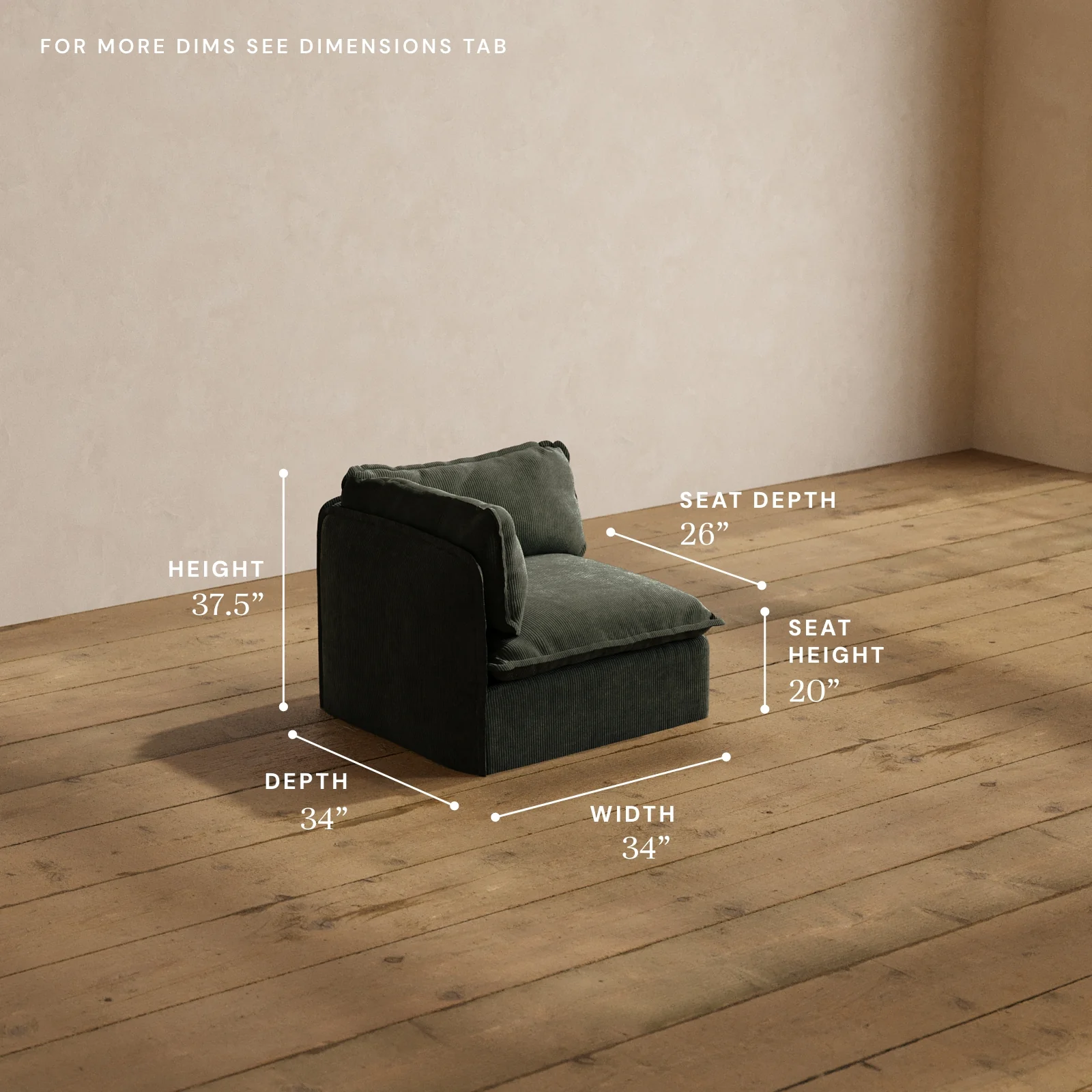 Modular Washable Corner Chair in Olivine | Memorix+ Seat | Contour Pillow - Image 5