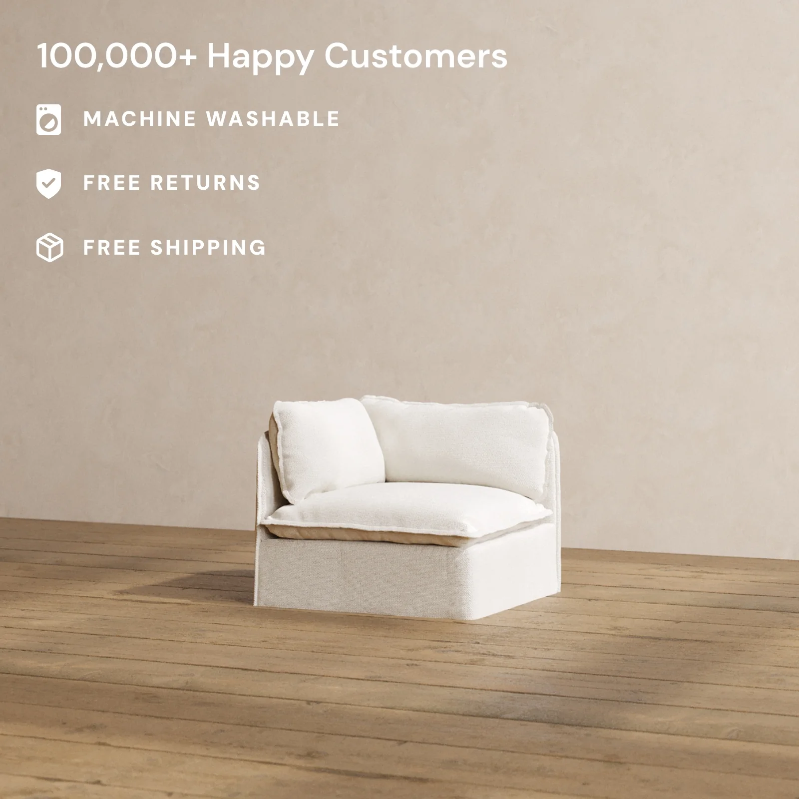 Modular Washable Corner Chair in Powder | Memorix+ Seat | Contour Pillow - Image 2