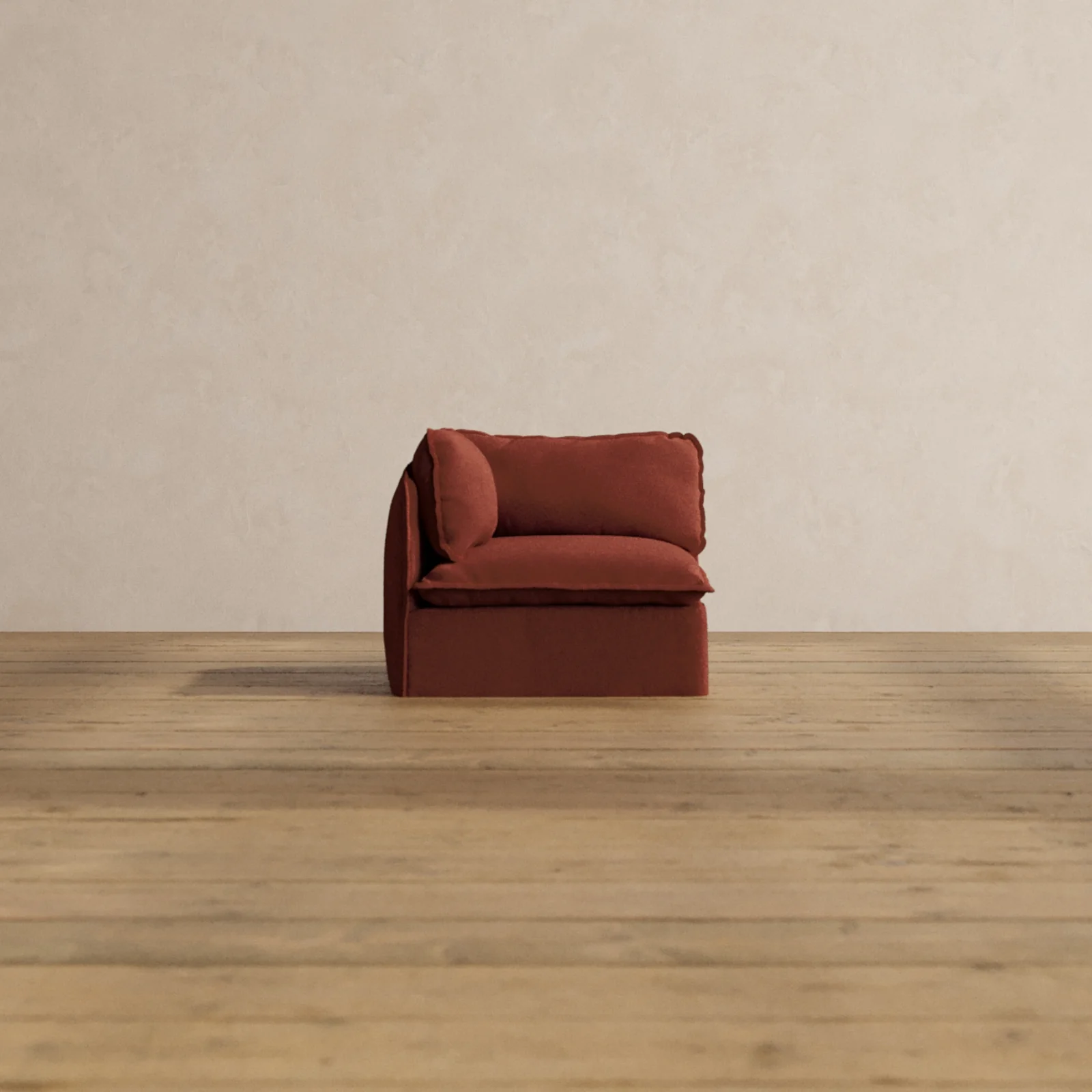 Modular Washable Corner Chair in Rust | Deluxe+ Seat | Cloud Pillow