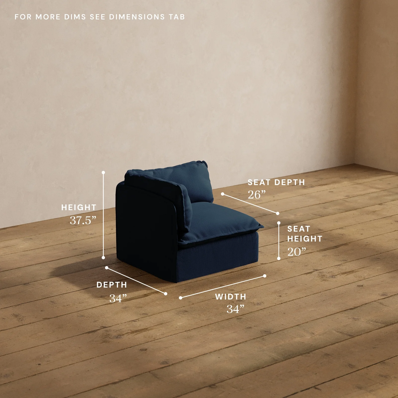 Modular Washable Corner Chair in Sumi | Memorix+ Seat | Contour Pillow - Image 5