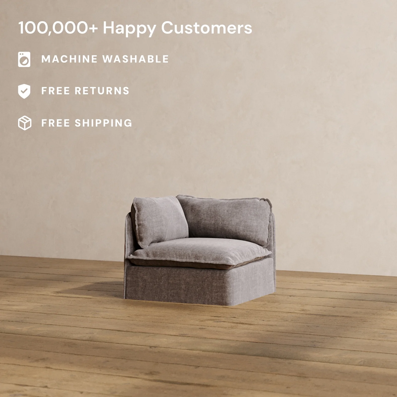 Modular Washable End Chair - Left in Caviar | Memorix+ Seat | Contour Pillow - Image 2
