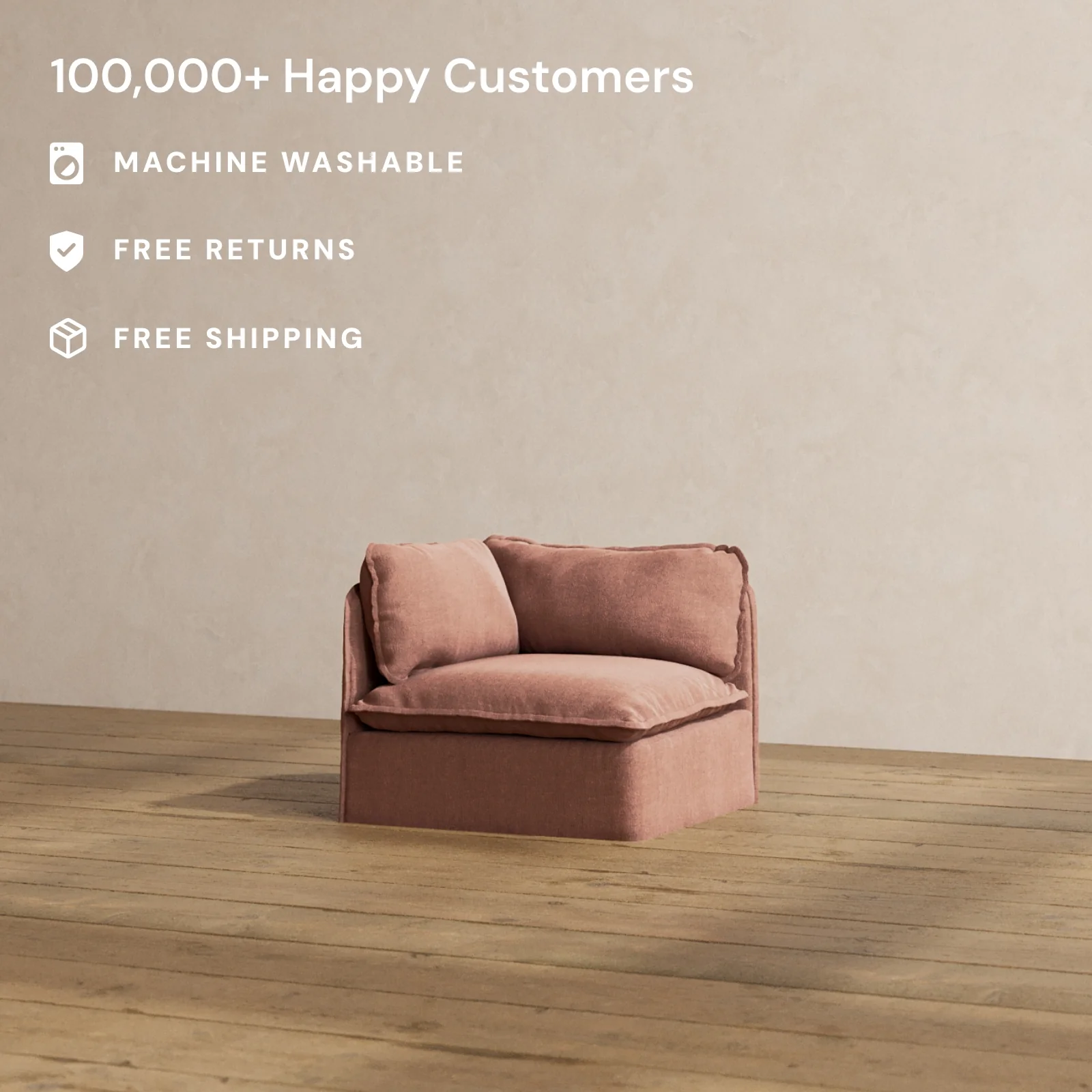 Modular Washable End Chair - Left in Chestnut | Memorix+ Seat | Contour Pillow - Image 2