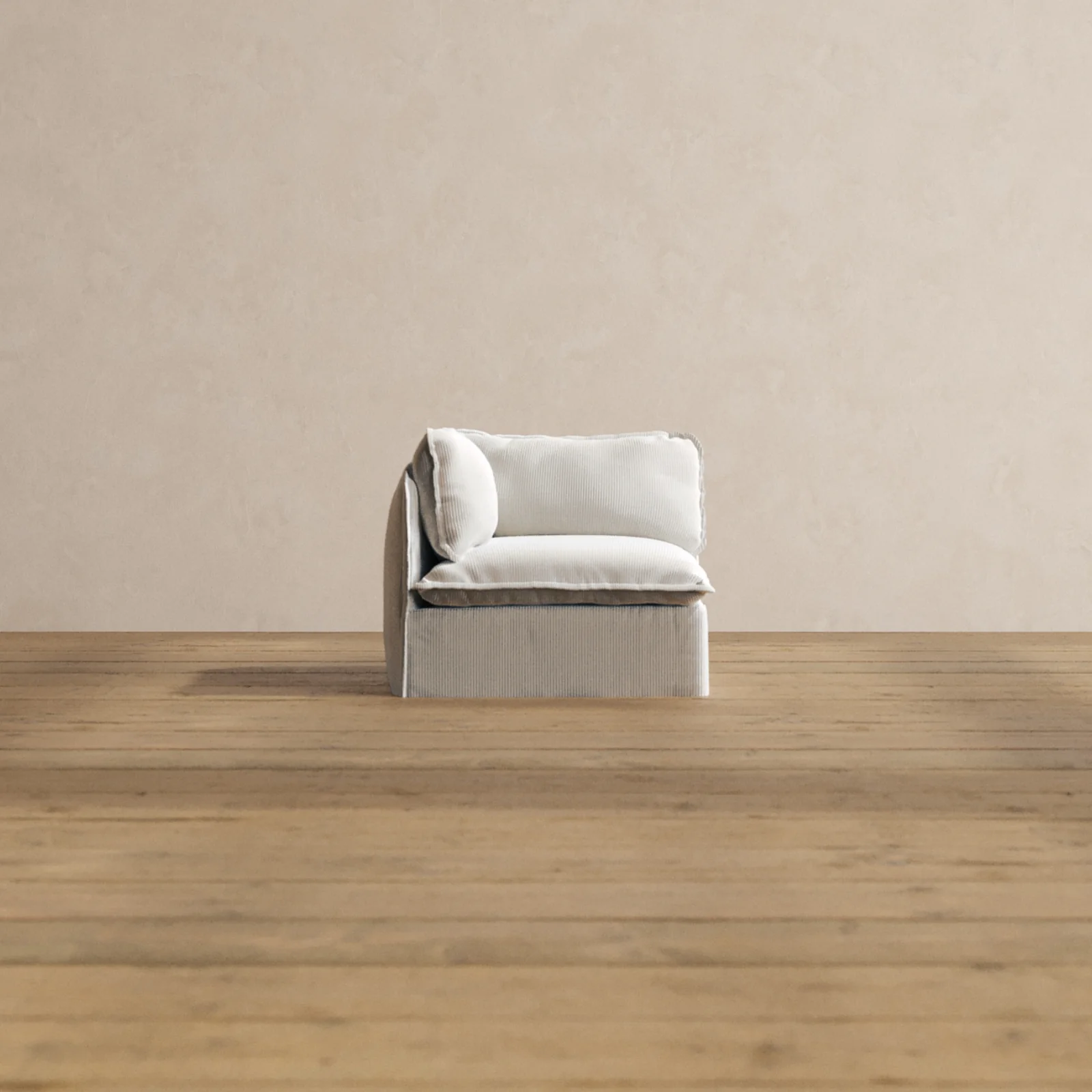 Modular Washable End Chair - Left in Milk | Memorix+ Seat | Contour Pillow