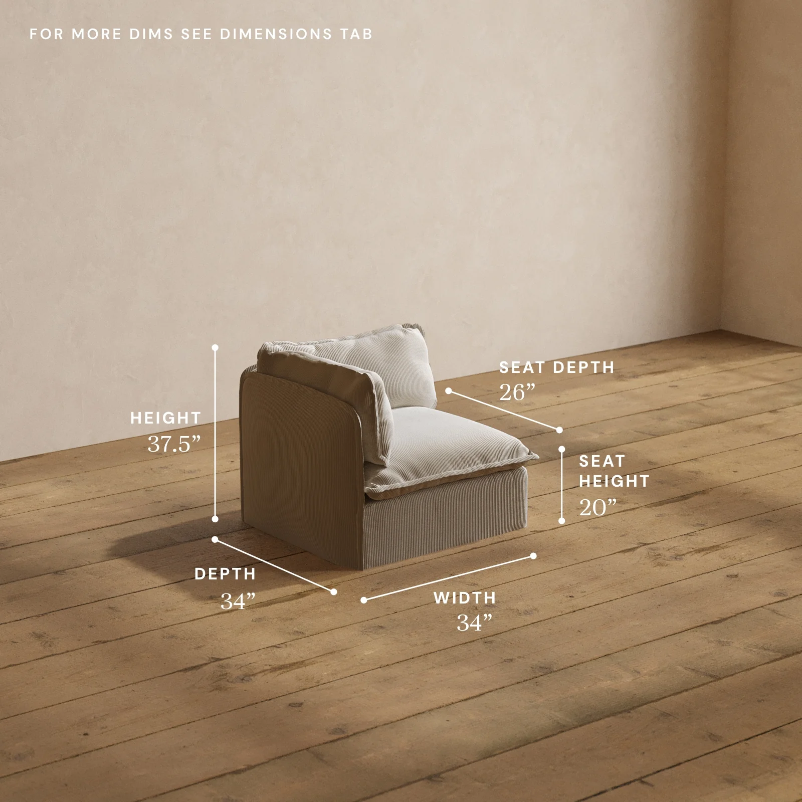Modular Washable End Chair - Left in Milk | Memorix+ Seat | Contour Pillow - Image 5
