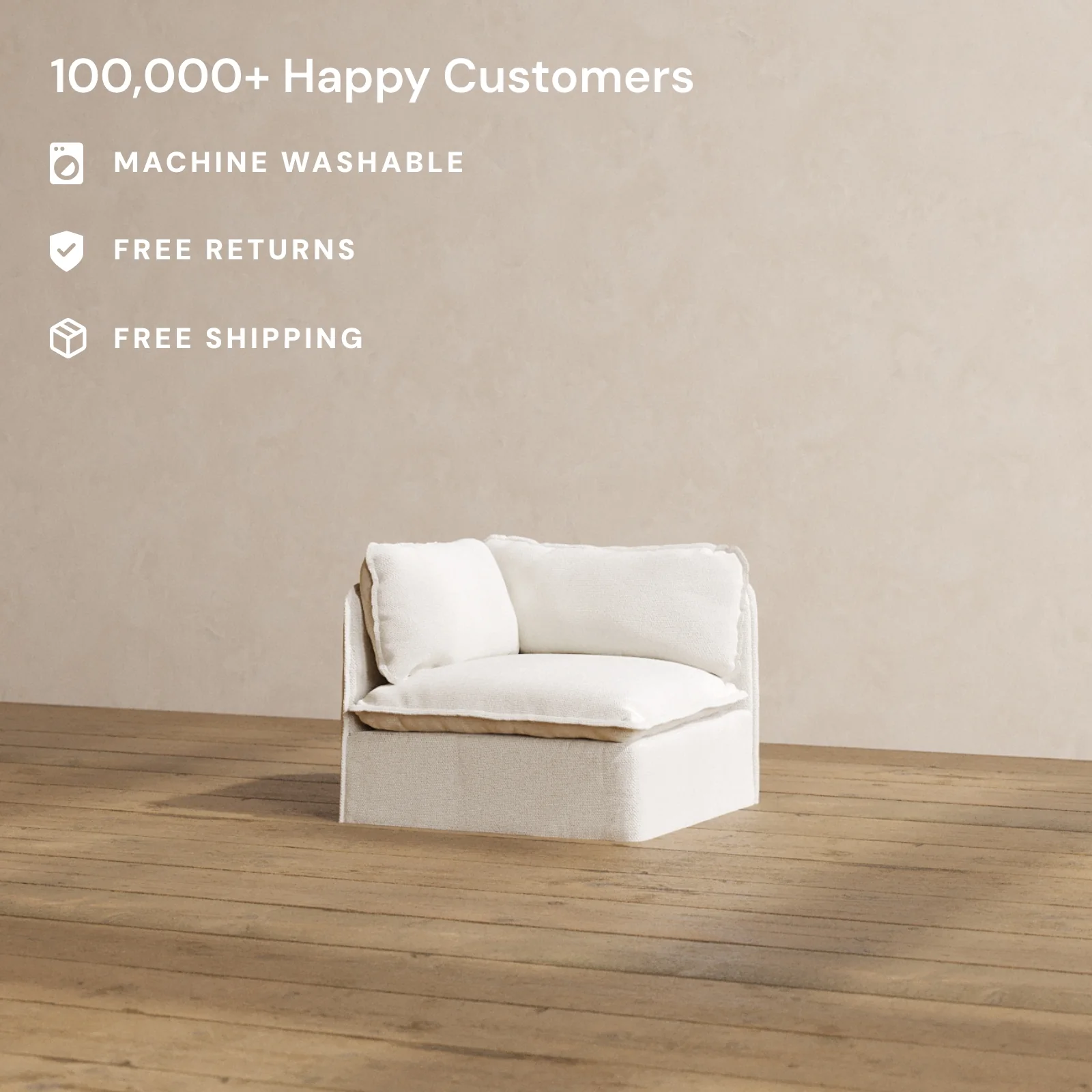 Modular Washable End Chair - Left in Powder | Memorix+ Seat | Contour Pillow - Image 2
