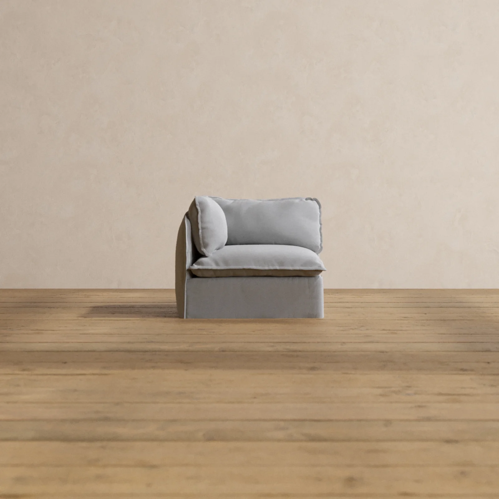 Modular Washable End Chair - Left in Pumice | Memorix+ Seat | Contour Pillow