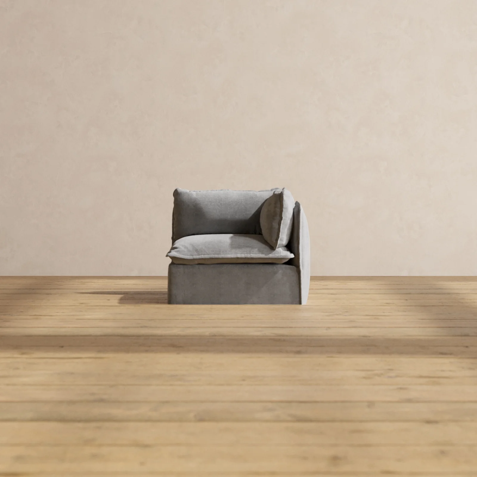 Modular Washable End Chair - Right in Ash | Memorix+ Seat | Contour Pillow