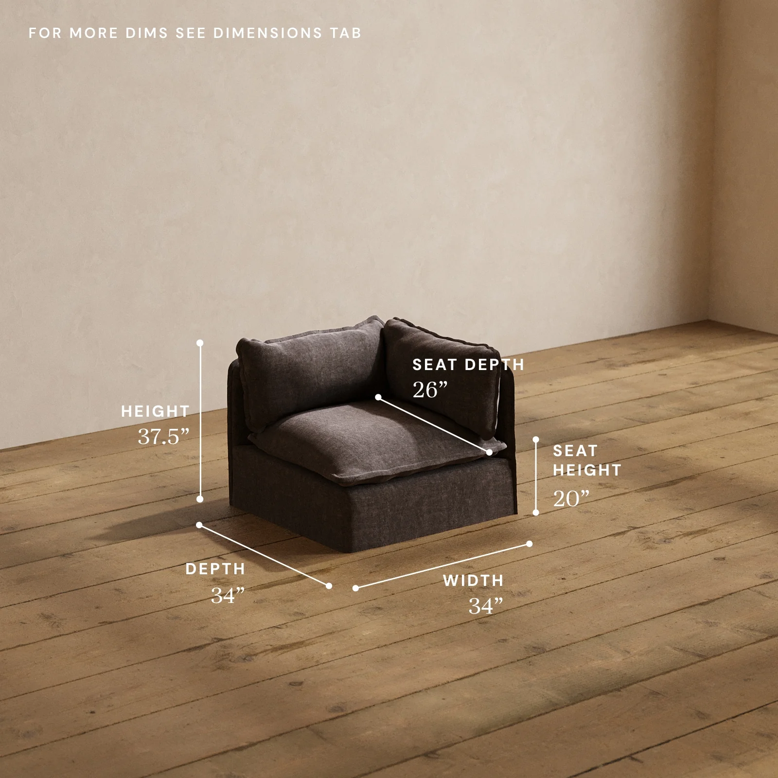 Modular Washable End Chair - Right in Caviar | Memorix+ Seat | Contour Pillow - Image 5