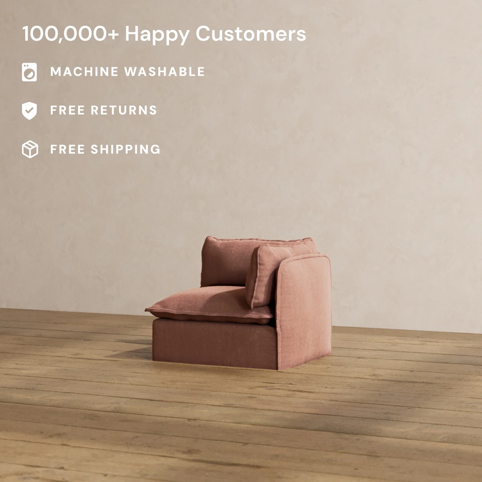 Modular Washable End Chair - Right in Chestnut | Memorix+ Seat | Contour Pillow - Image 2