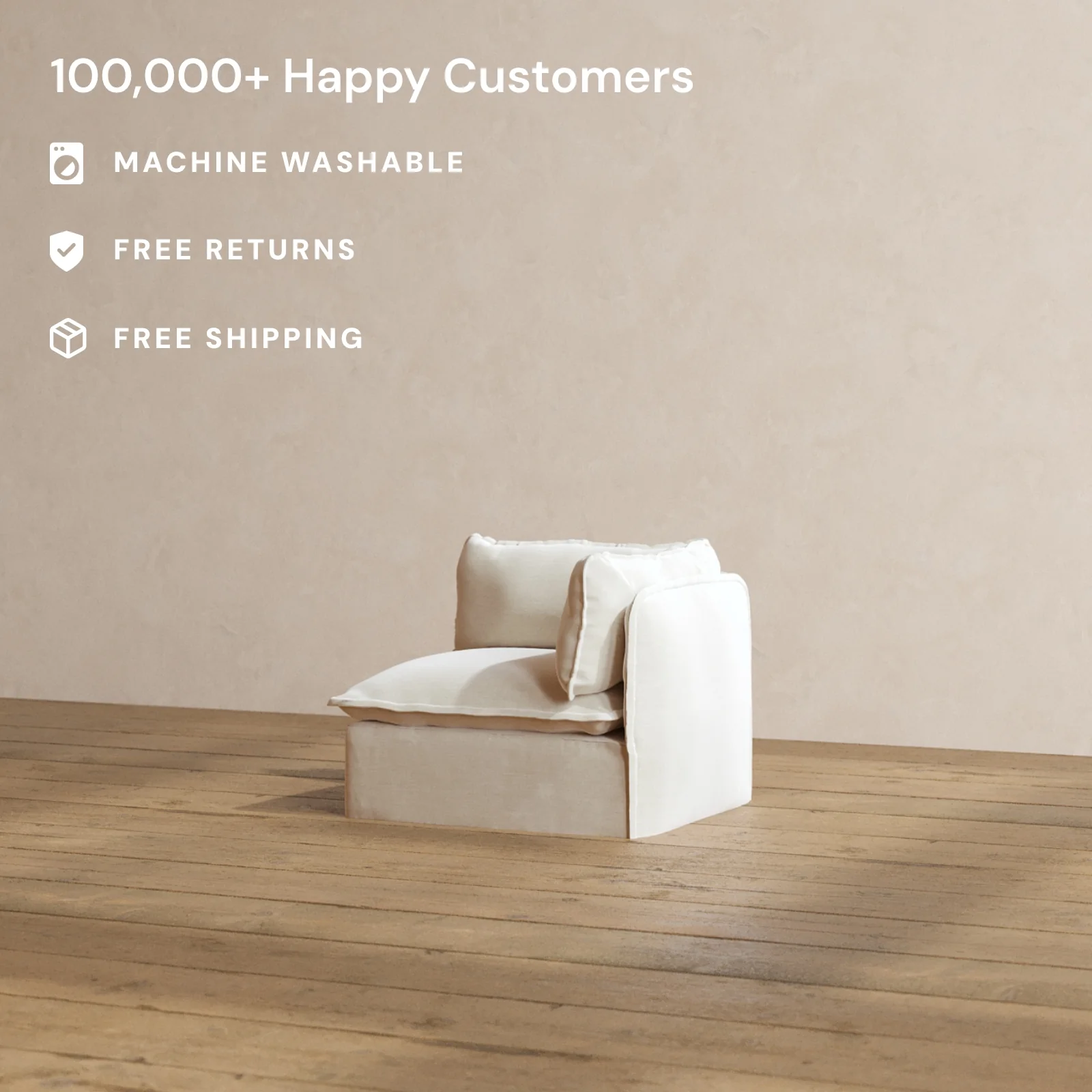 Modular Washable End Chair - Right in Coco | Deluxe+ Seat | Cloud Pillow - Image 2