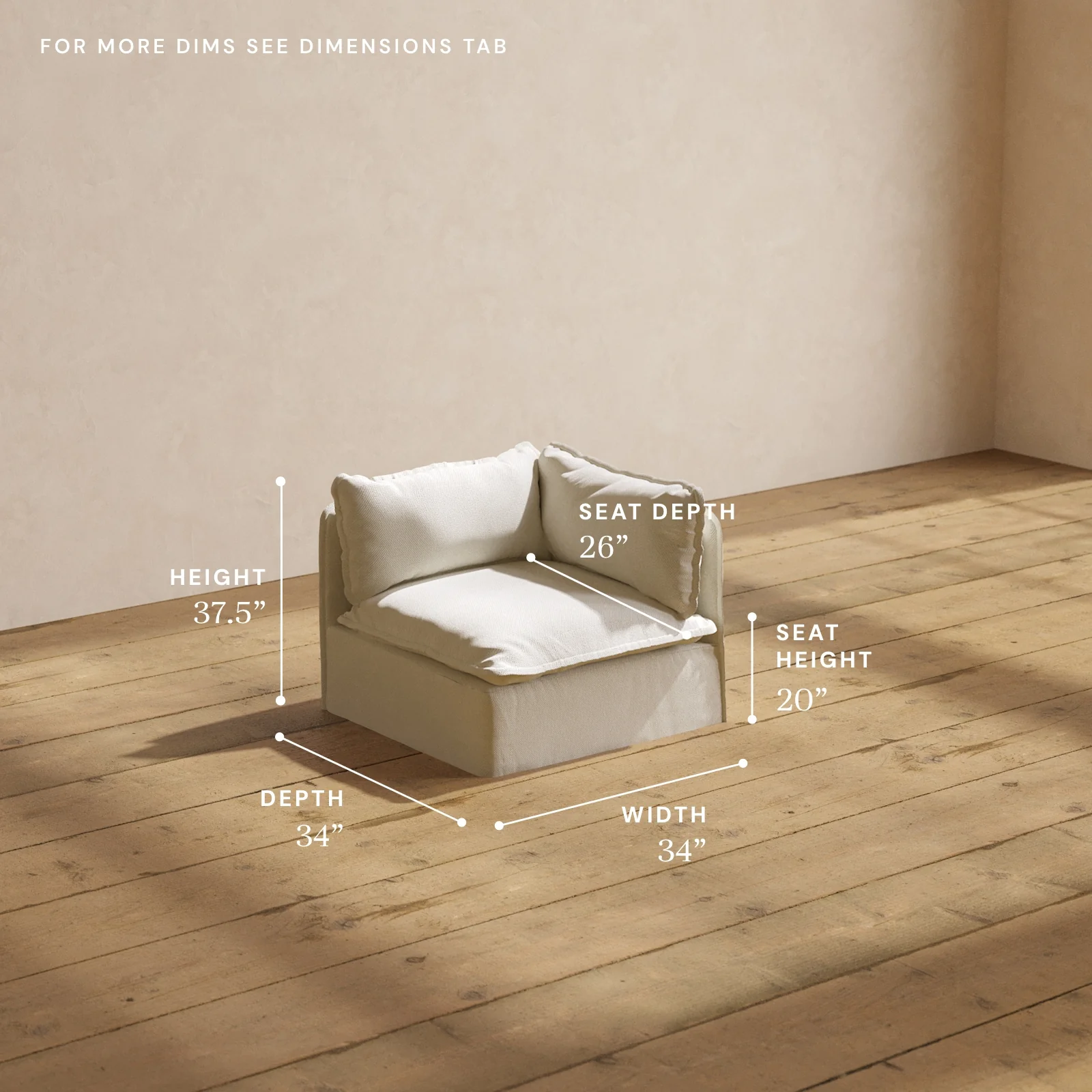 Modular Washable End Chair - Right in Eggshell | Memorix+ Seat | Contour Pillow - Image 5