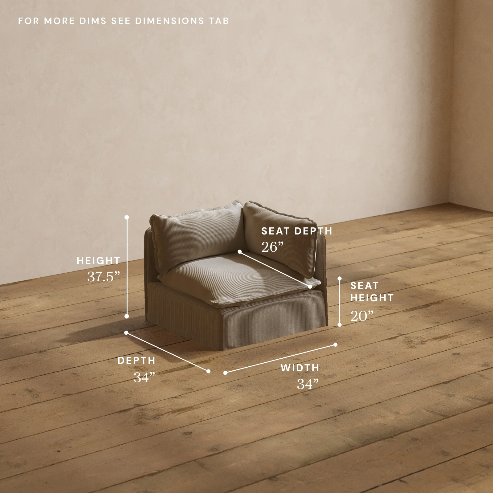 Modular Washable End Chair - Right in Milk | Deluxe+ Seat | Cloud Pillow - Image 5