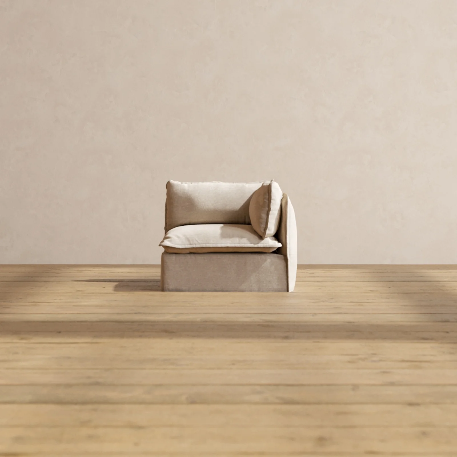 Modular Washable End Chair - Right in Oat | Deluxe+ Seat | Cloud Pillow