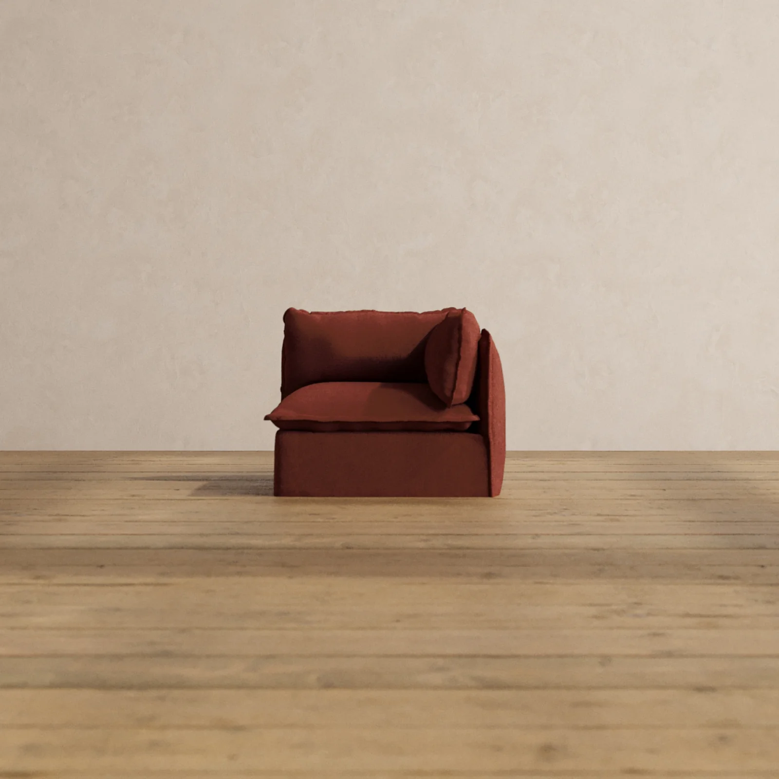 Modular Washable End Chair - Right in Rust | Deluxe+ Seat | Cloud Pillow