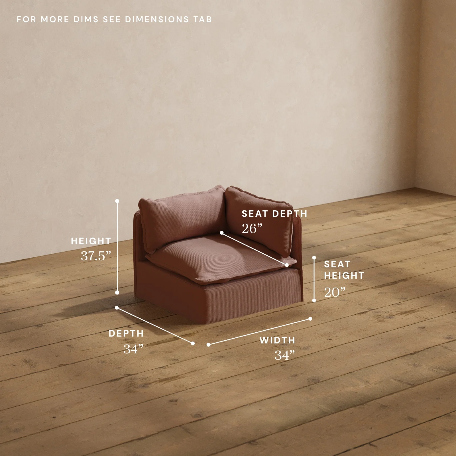 Modular Washable End Chair - Right in Sakura | Memorix+ Seat | Contour Pillow - Image 5