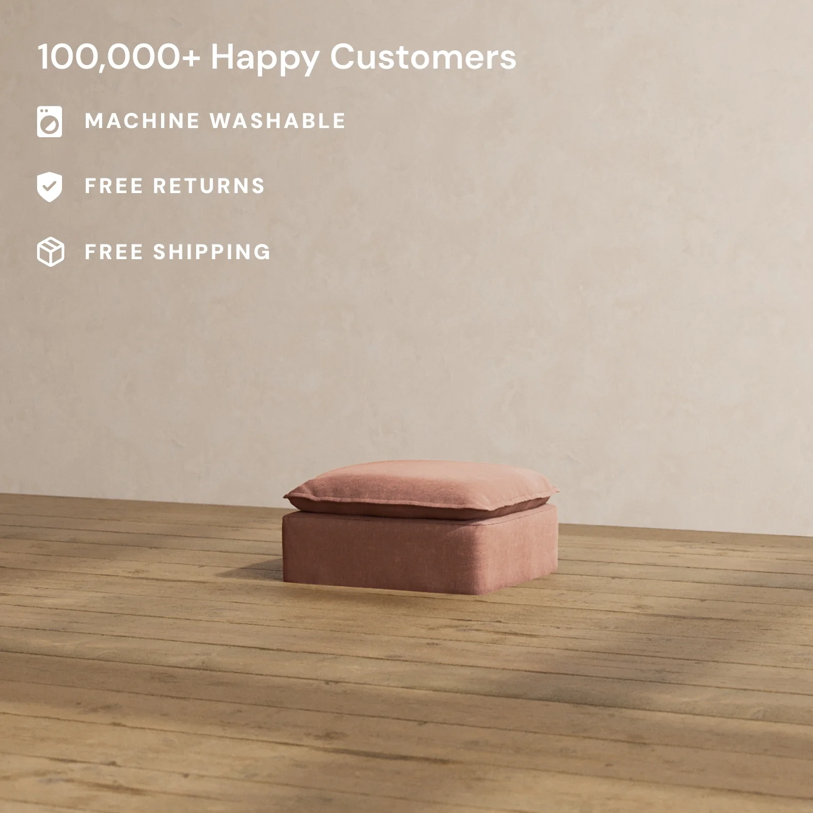 Modular Washable Ottoman in Chestnut | Memorix+ Seat - Image 2