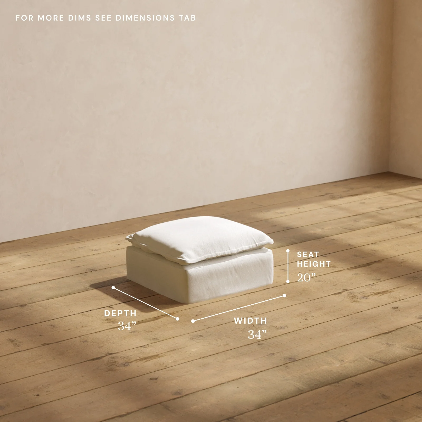 Modular Washable Ottoman in Eggshell | Deluxe+ Seat - Image 5
