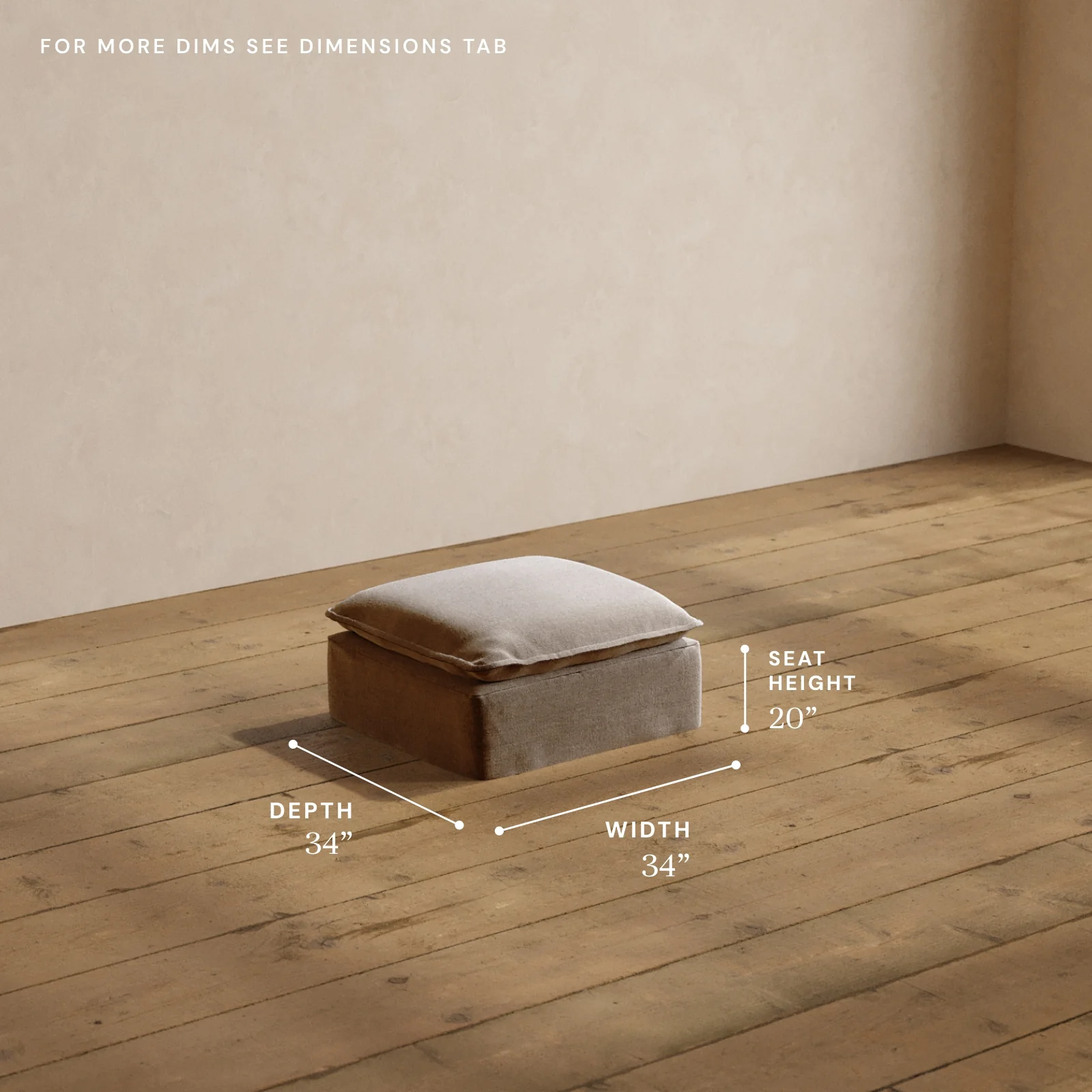 Modular Washable Ottoman in Mist | Deluxe+ Seat - Image 5