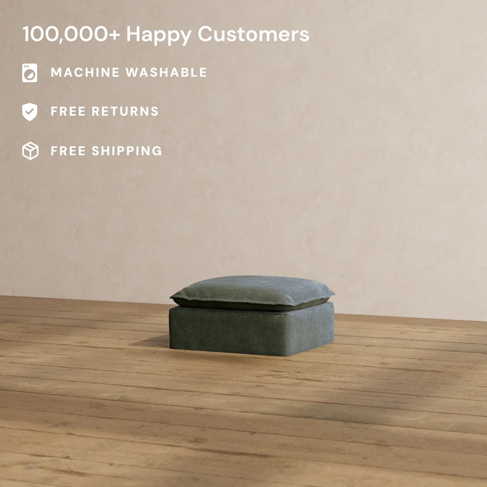 Modular Washable Ottoman in Olivine | Memorix+ Seat - Image 2