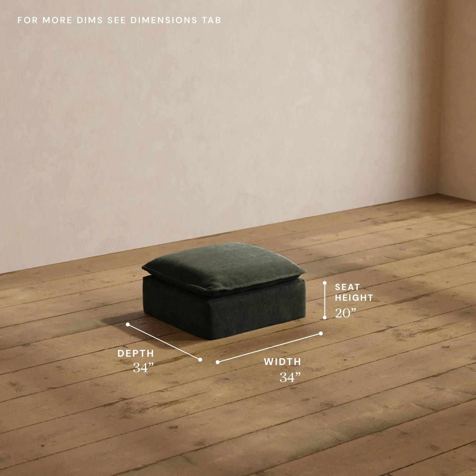 Modular Washable Ottoman in Olivine | Memorix+ Seat - Image 5