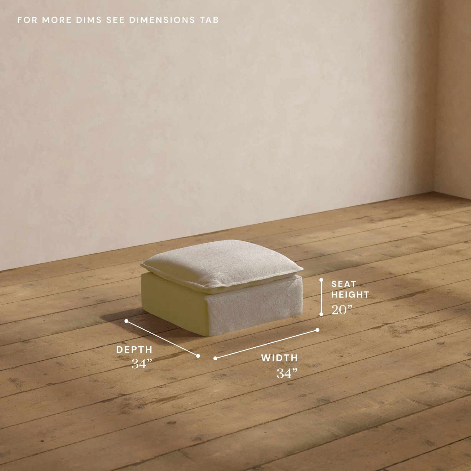 Modular Washable Ottoman in Powder | Deluxe+ Seat - Image 5