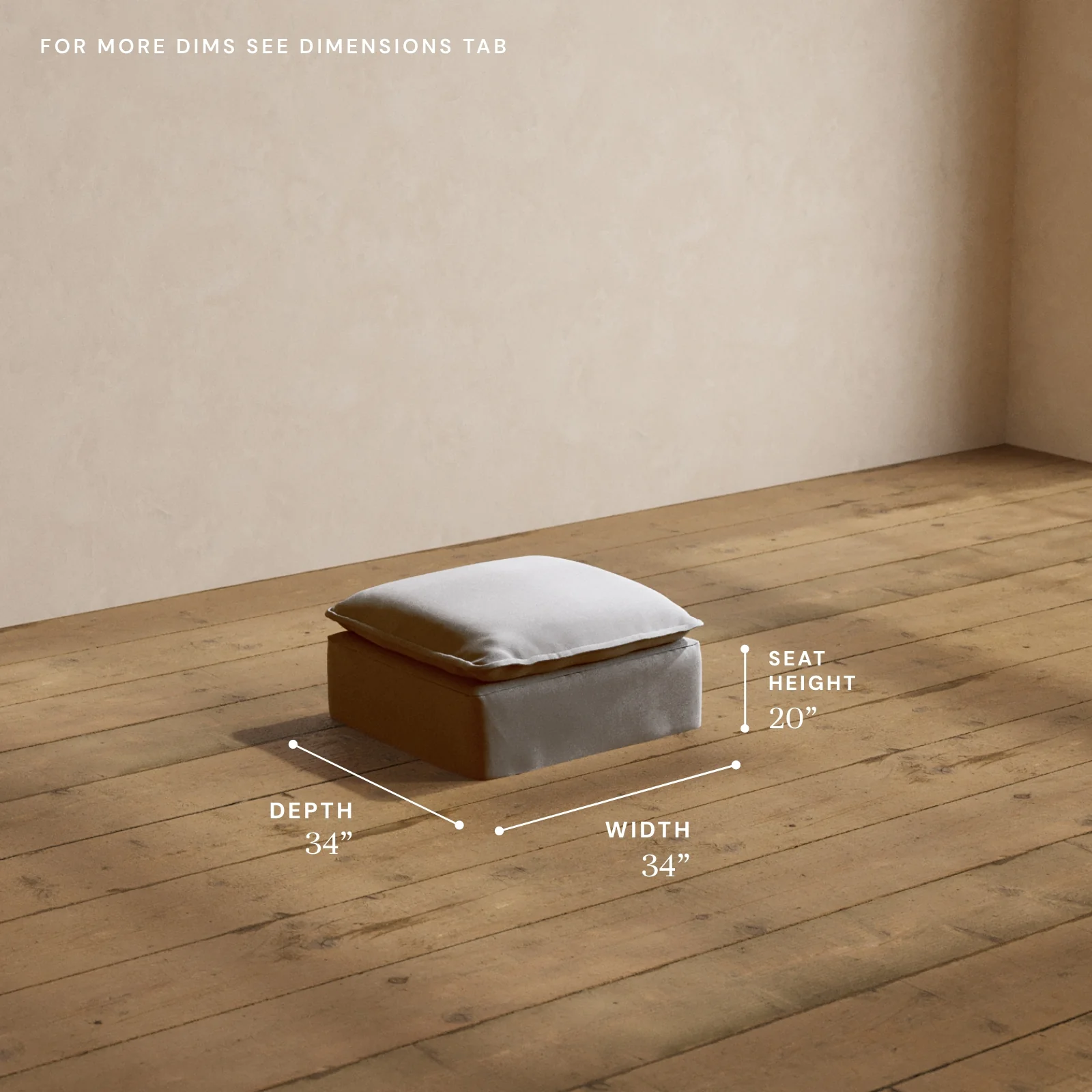 Modular Washable Ottoman in Pumice | Deluxe+ Seat - Image 5