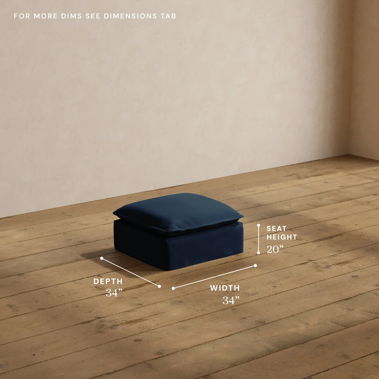 Modular Washable Ottoman in Sumi | Deluxe+ Seat - Image 5