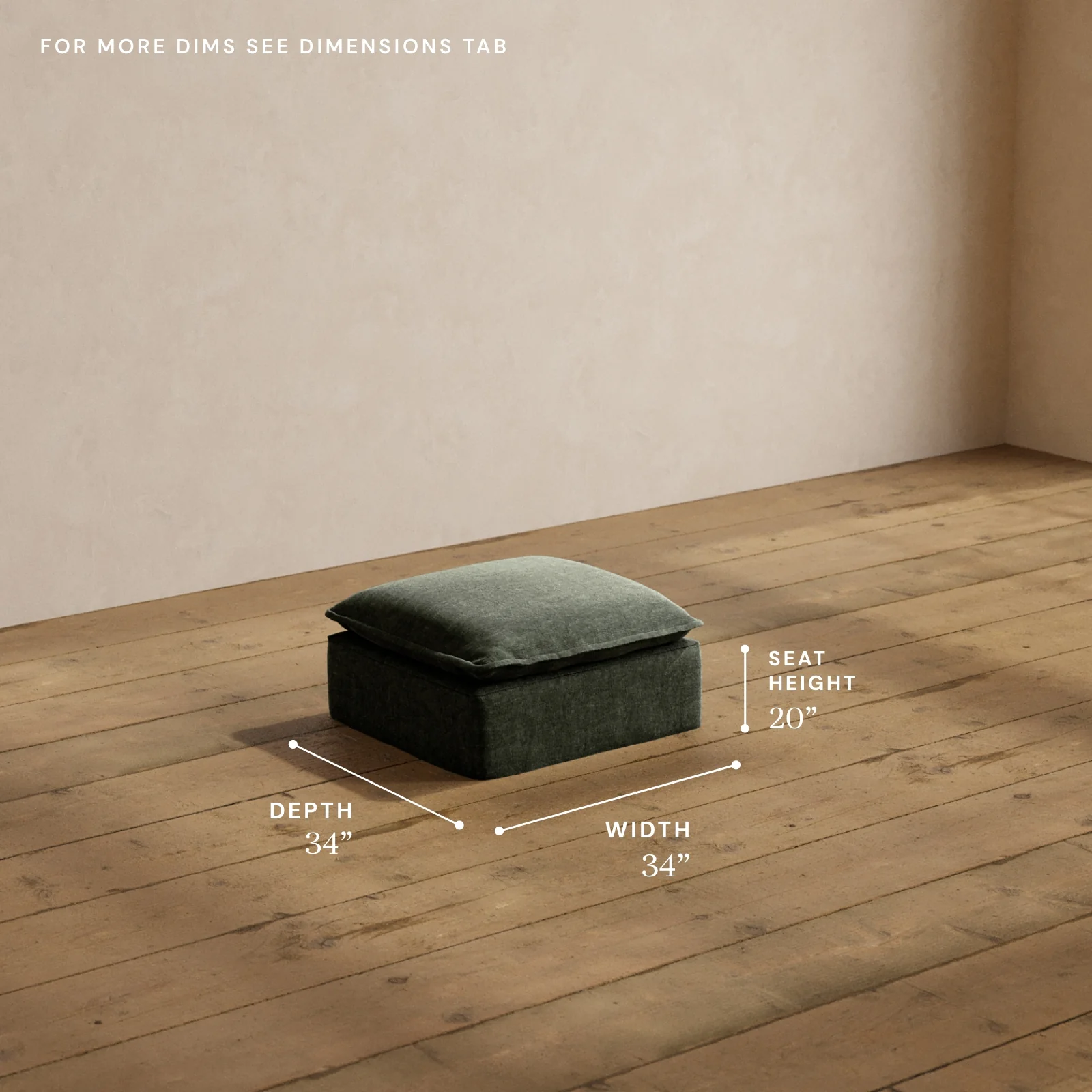 Modular Washable Ottoman in Willow | Deluxe+ Seat - Image 5