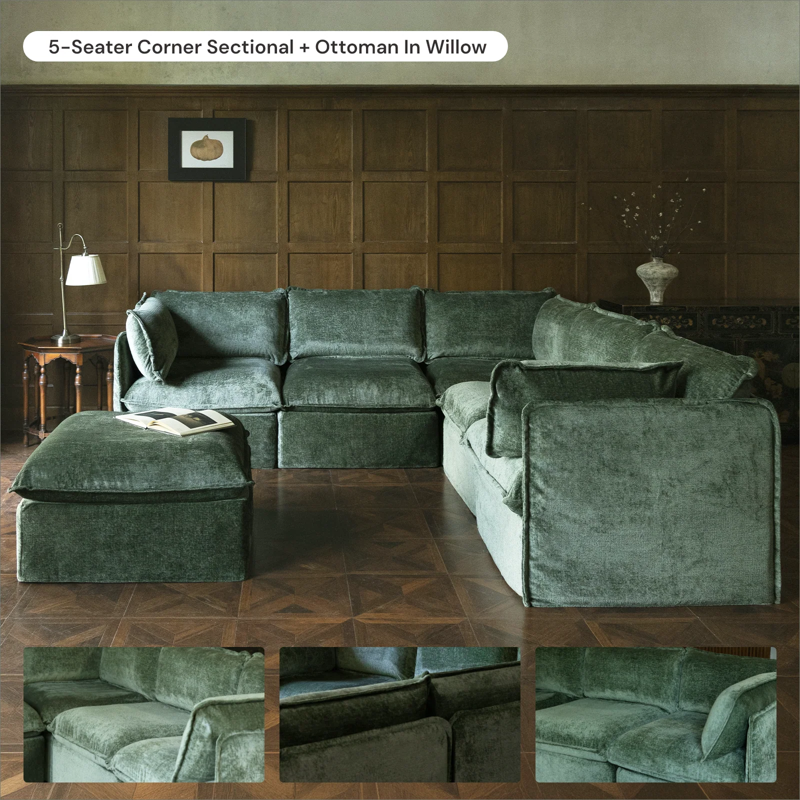 Modular Washable Ottoman in Willow | Deluxe+ Seat - Image 7