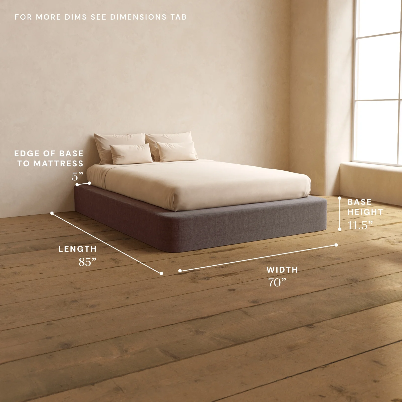 Queen Upholstered Platform Bed | Heirloom Velvet in Caviar - Image 5