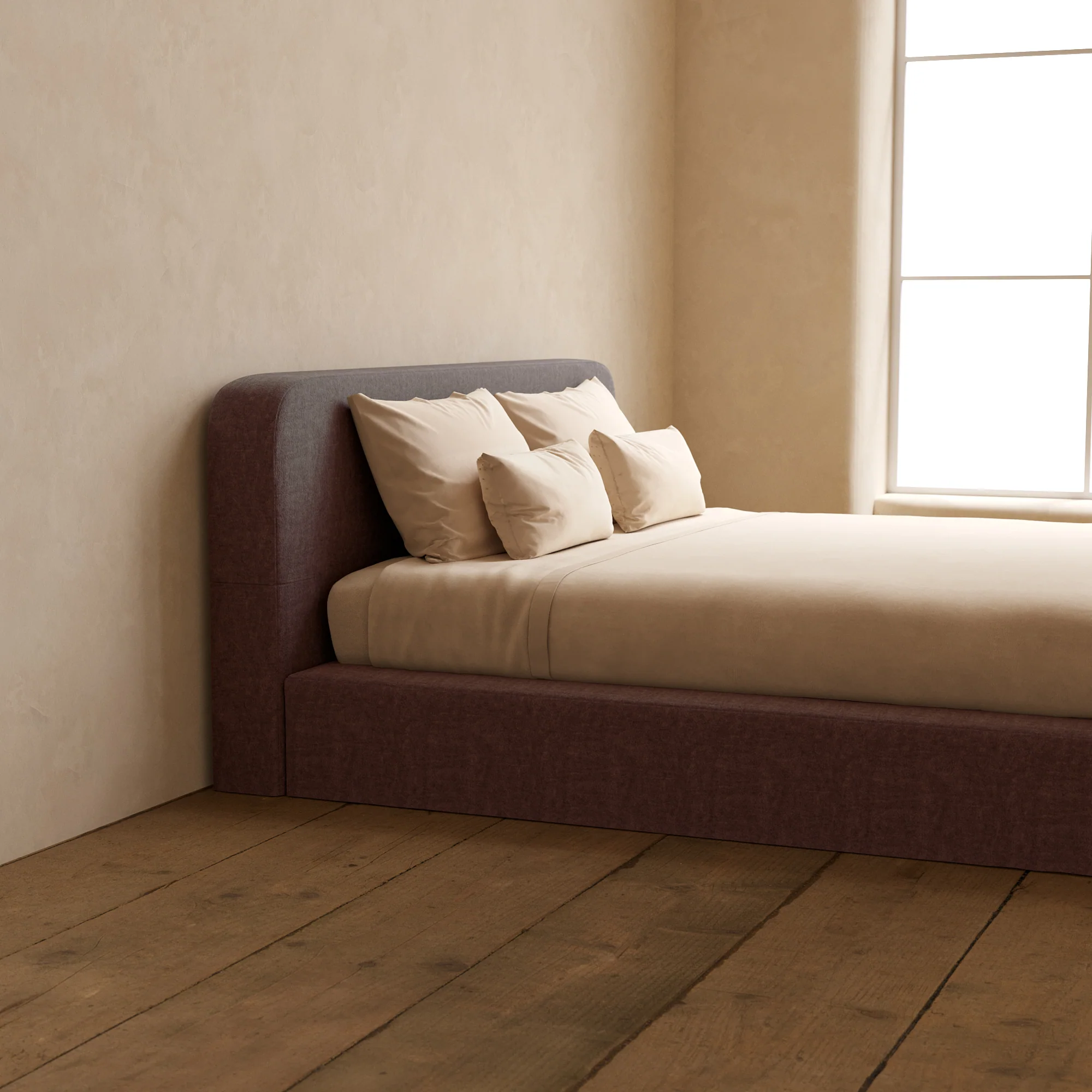 Slipcover Only - King Upholstered Platform Bed + Headboard | Heirloom Velvet in Caviar - Image 5