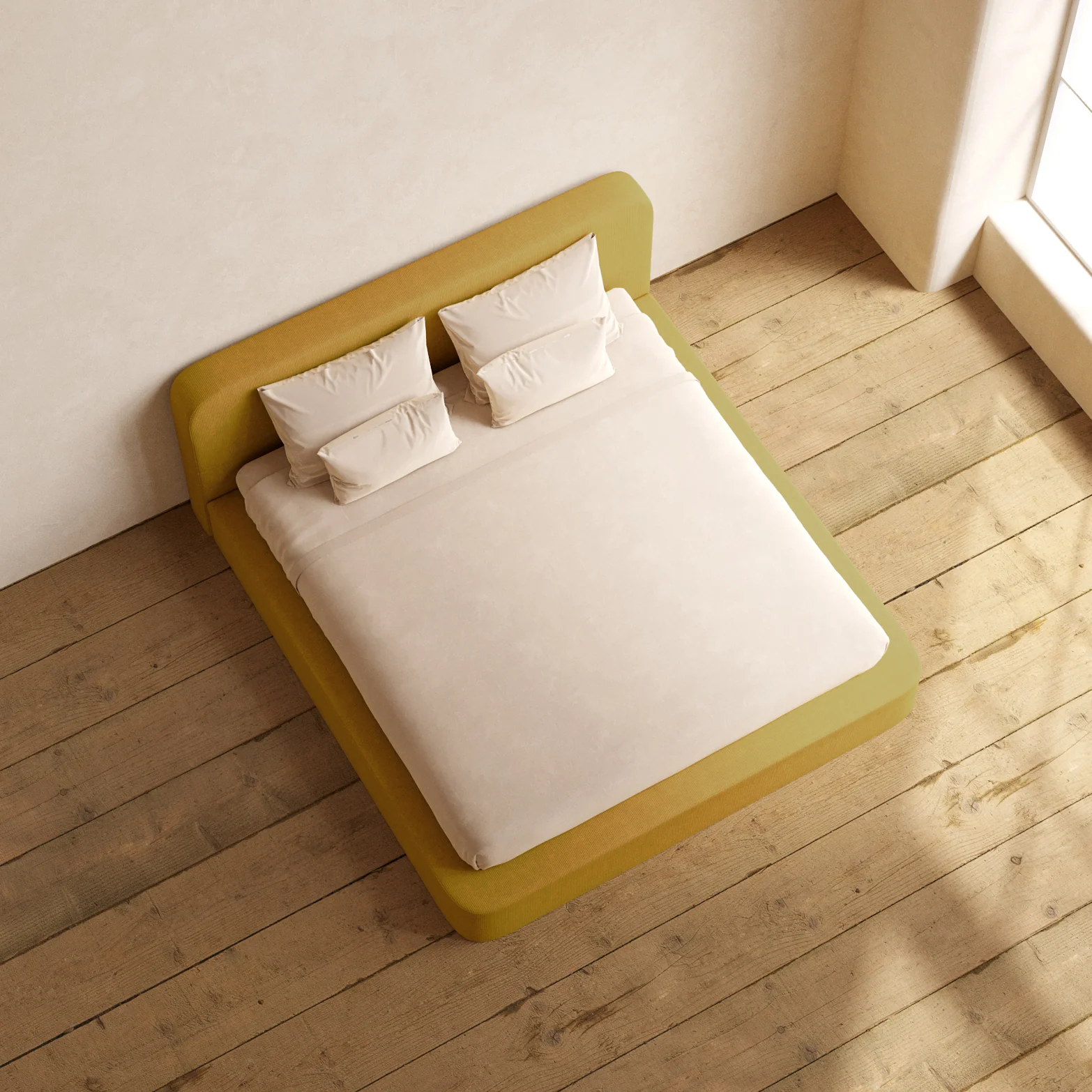 Slipcover Only - King Upholstered Platform Bed + Headboard | Mizu Weave in Kiiro - Image 6