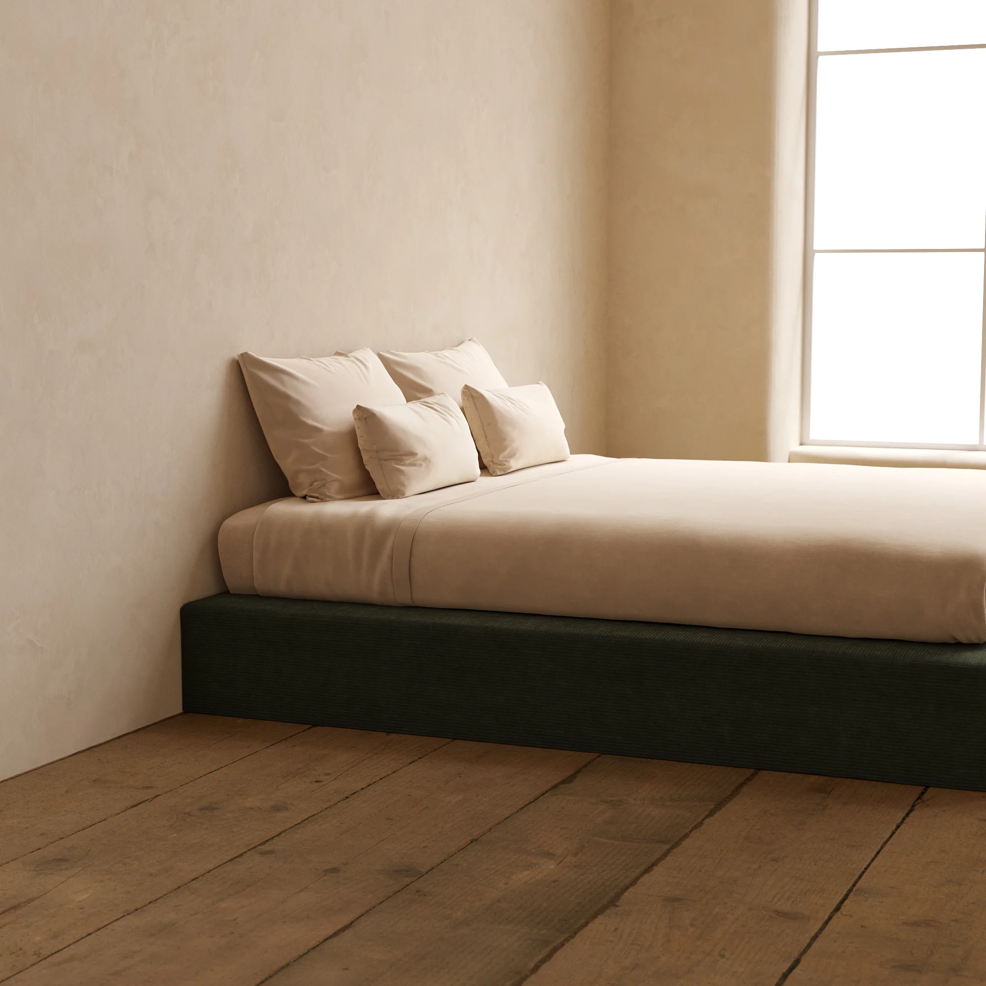 Slipcover Only - King Upholstered Platform Bed | Luxe Corduroy in Olivine - Image 5