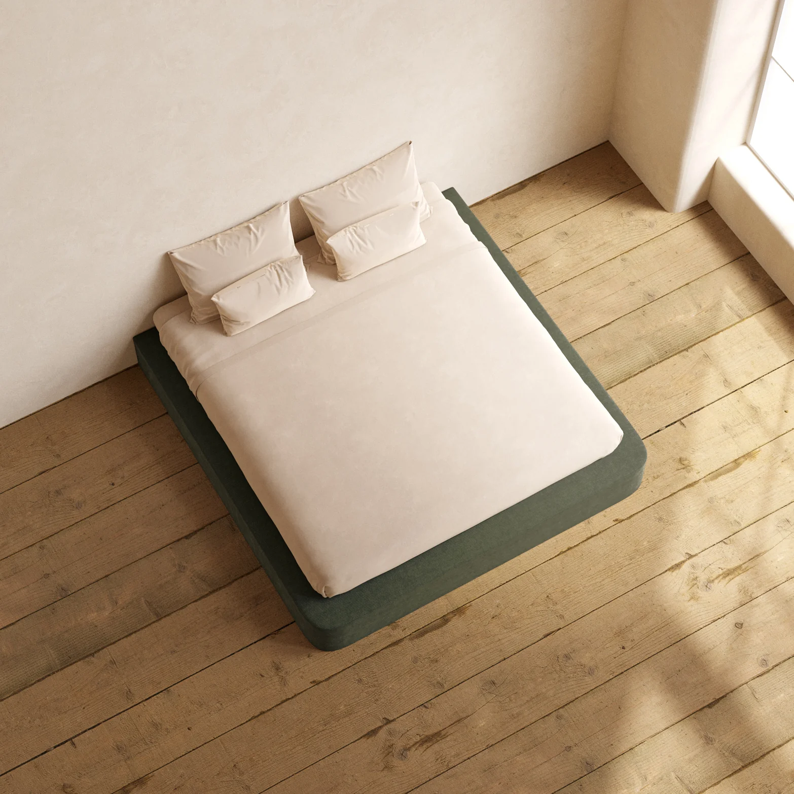 Slipcover Only - King Upholstered Platform Bed | Luxe Corduroy in Olivine - Image 6