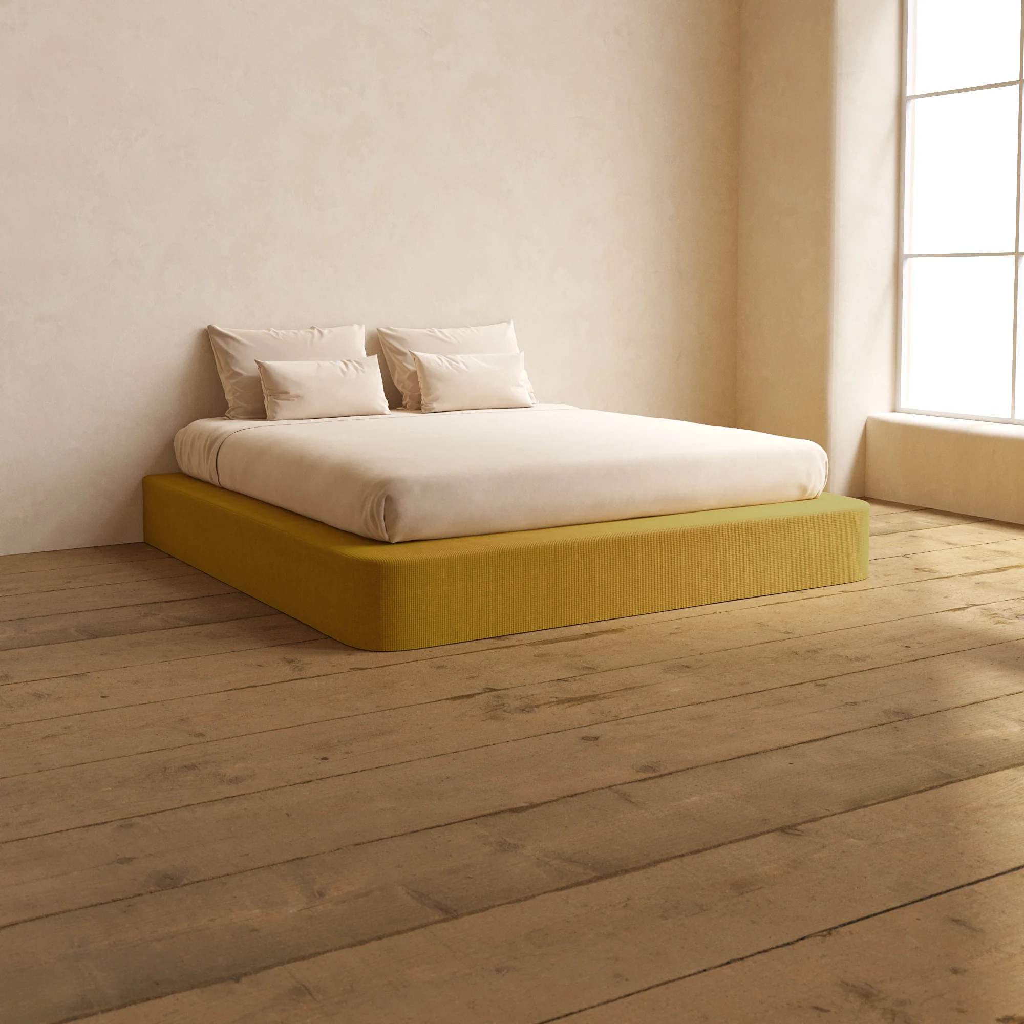 Slipcover Only - King Upholstered Platform Bed | Mizu Weave in Kiiro